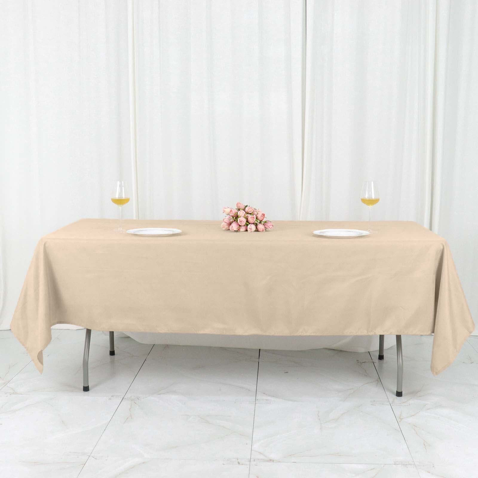 Stylish and Durable Nude Polyester 60x102 Rectangle Tablecloth - Perfect for Events