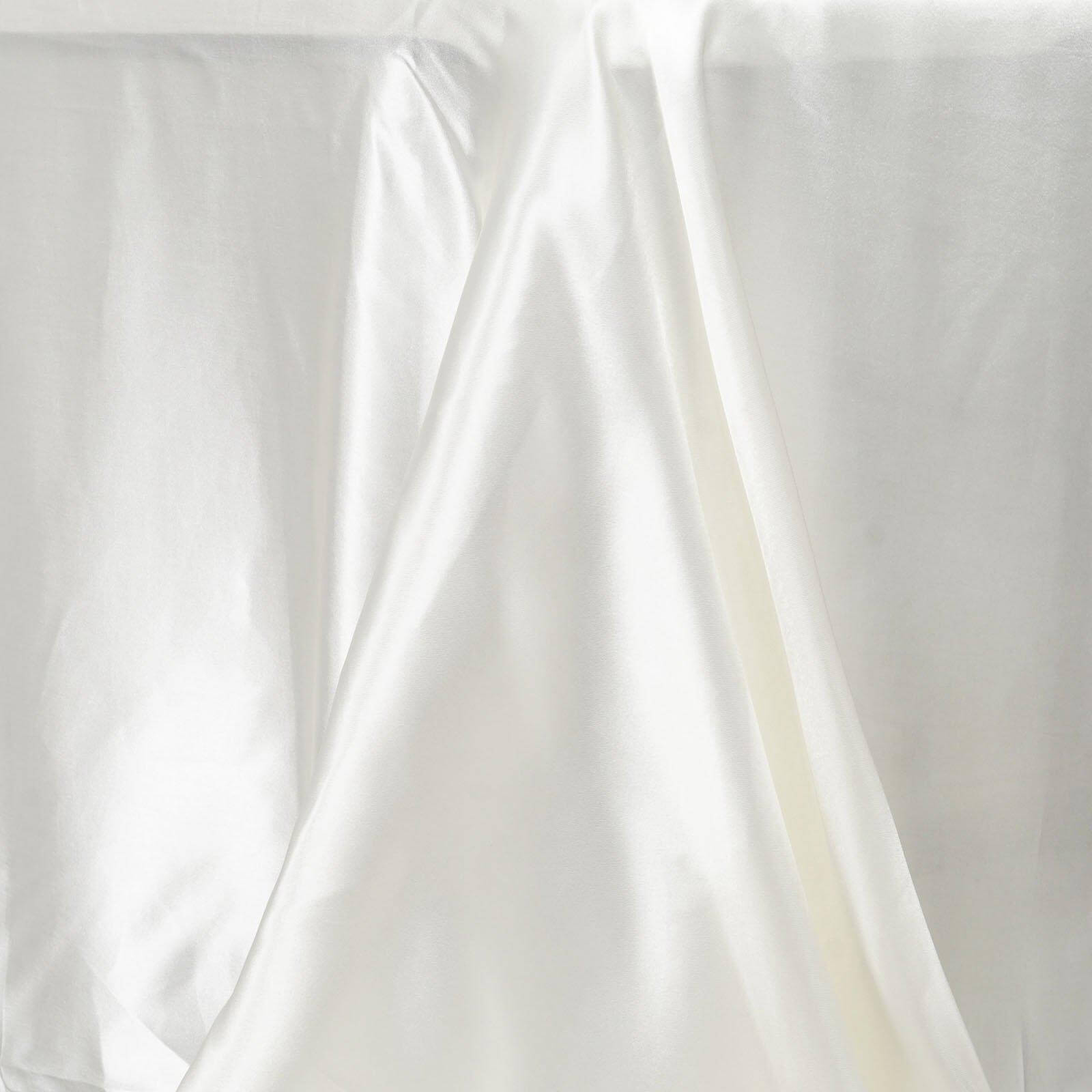 Exclusive Seamless Ivory Satin Rectangular 90x132 Tablecloth for Special Events
