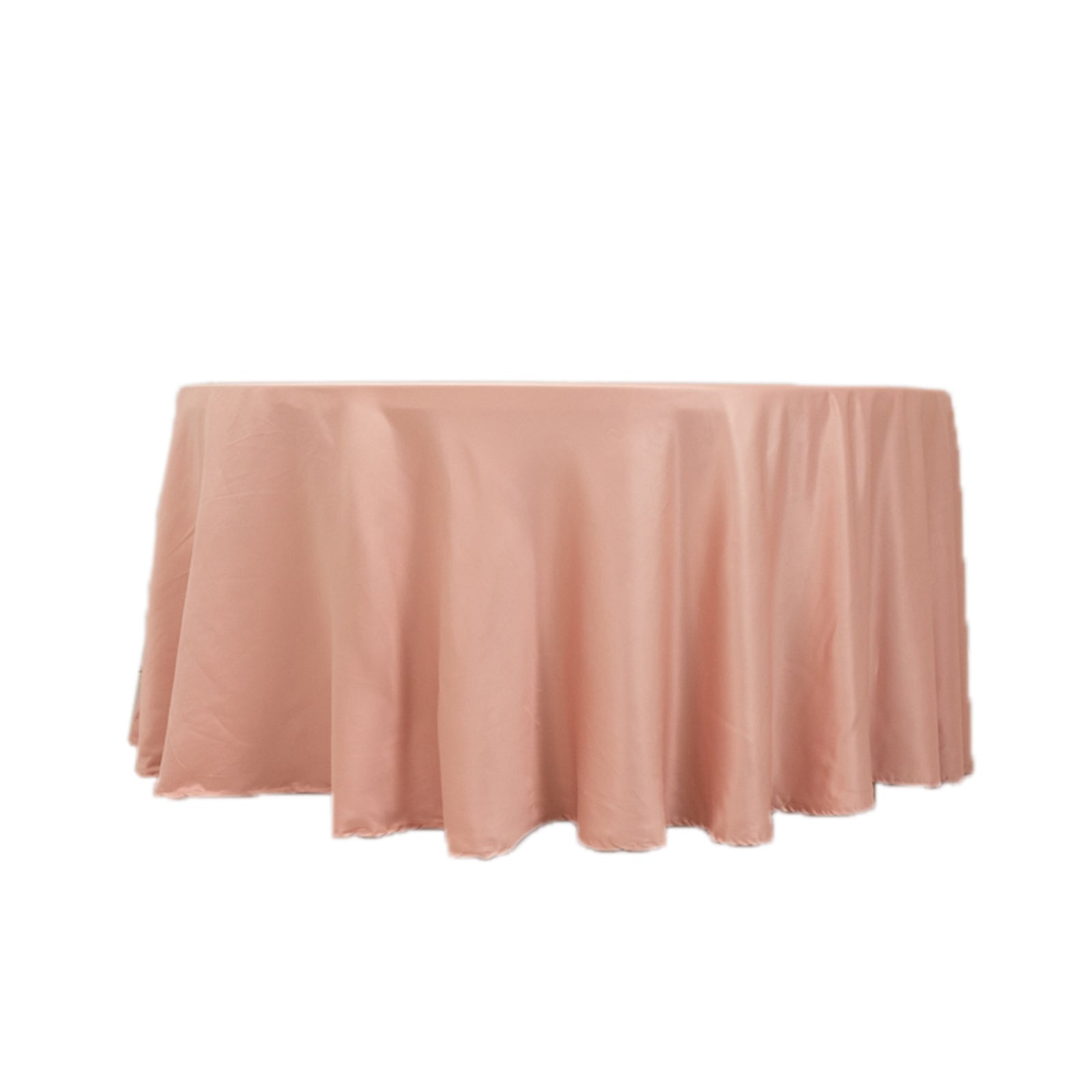 Hot Deal! Dusty Rose Lamour Satin Round Tablecloth - 120 Inch Seamless Cover with Soft Sheen