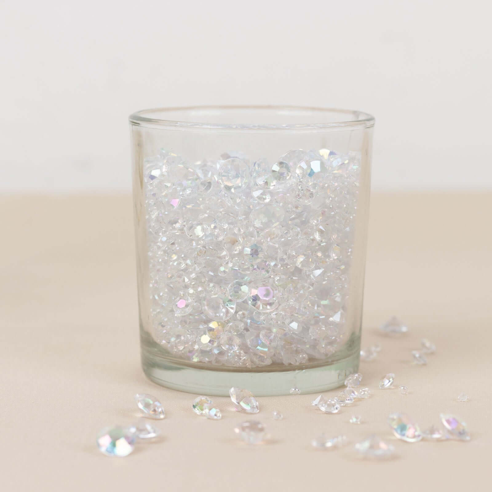 Get 4000 Pcs Iridescent Acrylic Diamond Beads - Ideal for Wedding Decor & DIY, 3mm, 6mm, 10mm Sizes