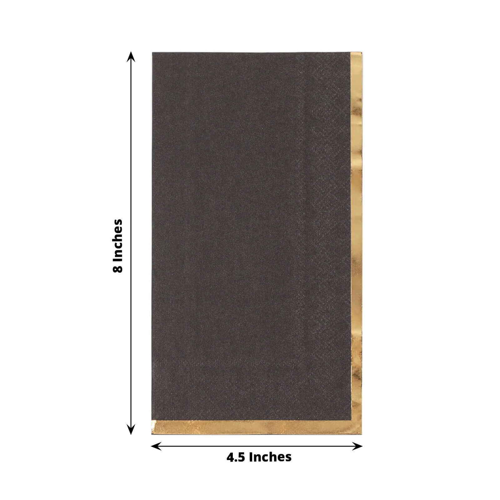 Hot! 50-Pack 2-Ply Black Paper Dinner Napkins with Gold Foil Edge - Ideal for Parties
