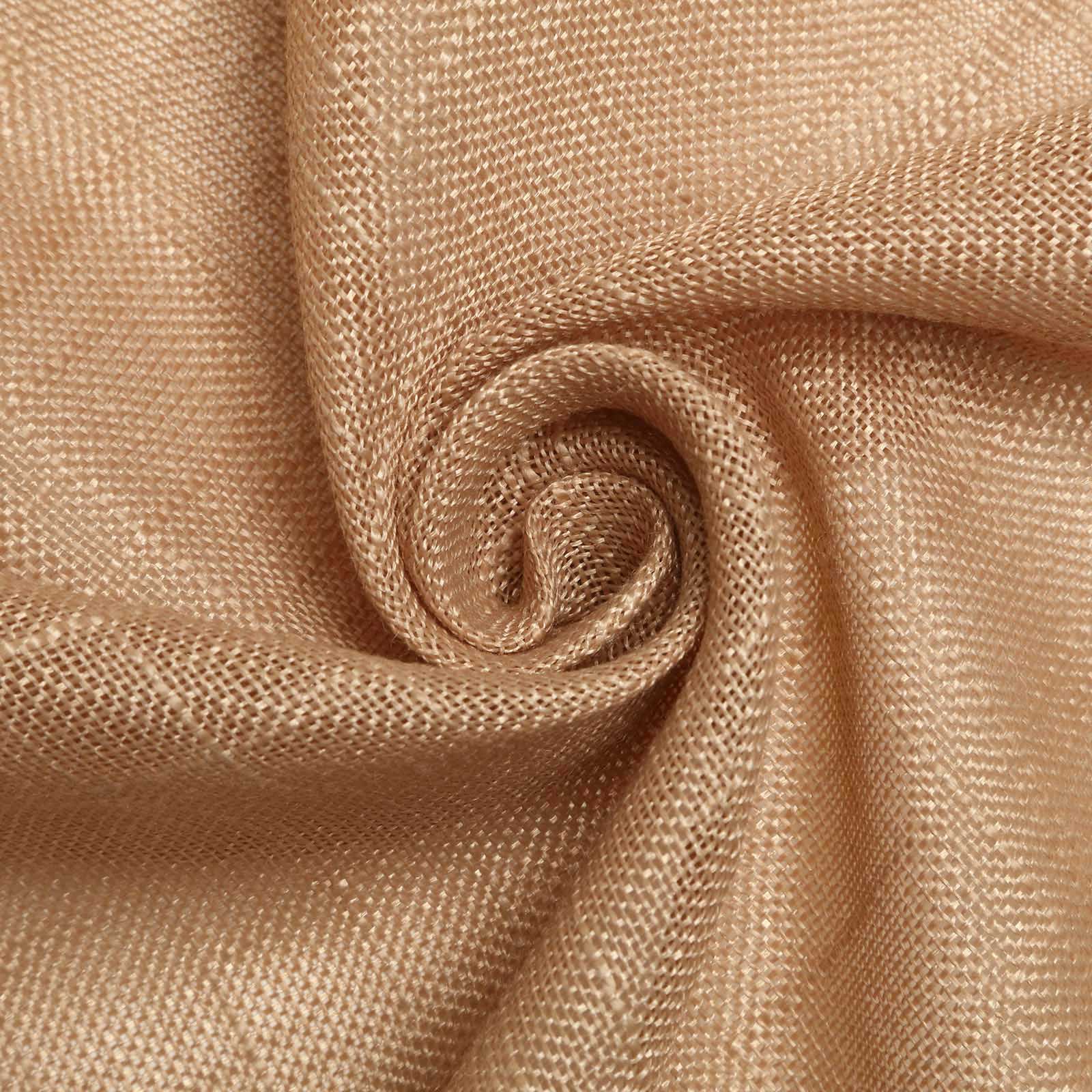 Premium Faux Linen 120" Round Wrinkle-Resistant Tablecloth - Natural