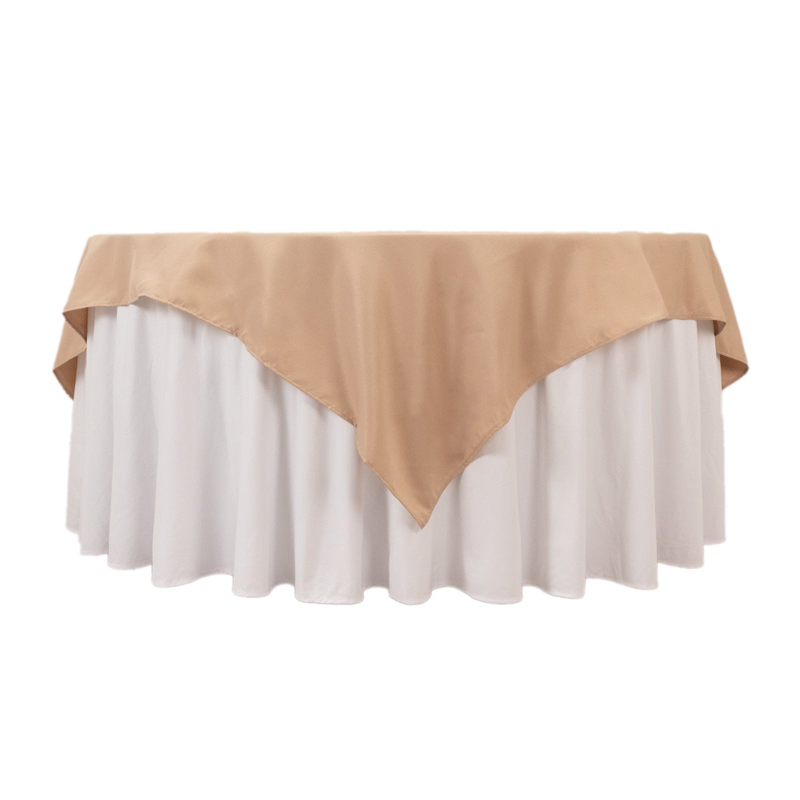 Exclusive 70x70 Nude Polyester Table Overlay - 220GSM Wrinkle-Resistant