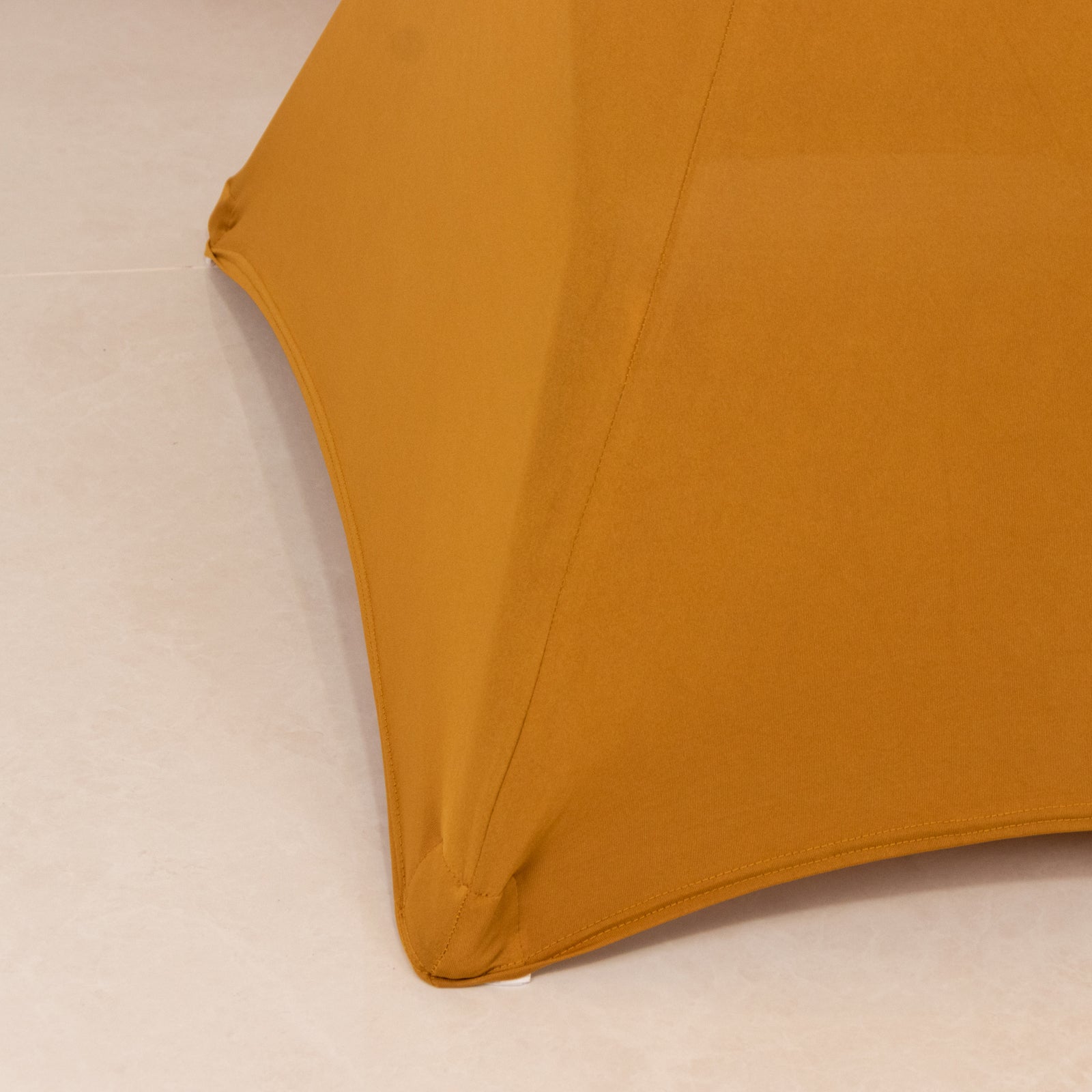 Stretchable Gold Spandex Cocktail Table Cover - Easy Maintenance for Events
