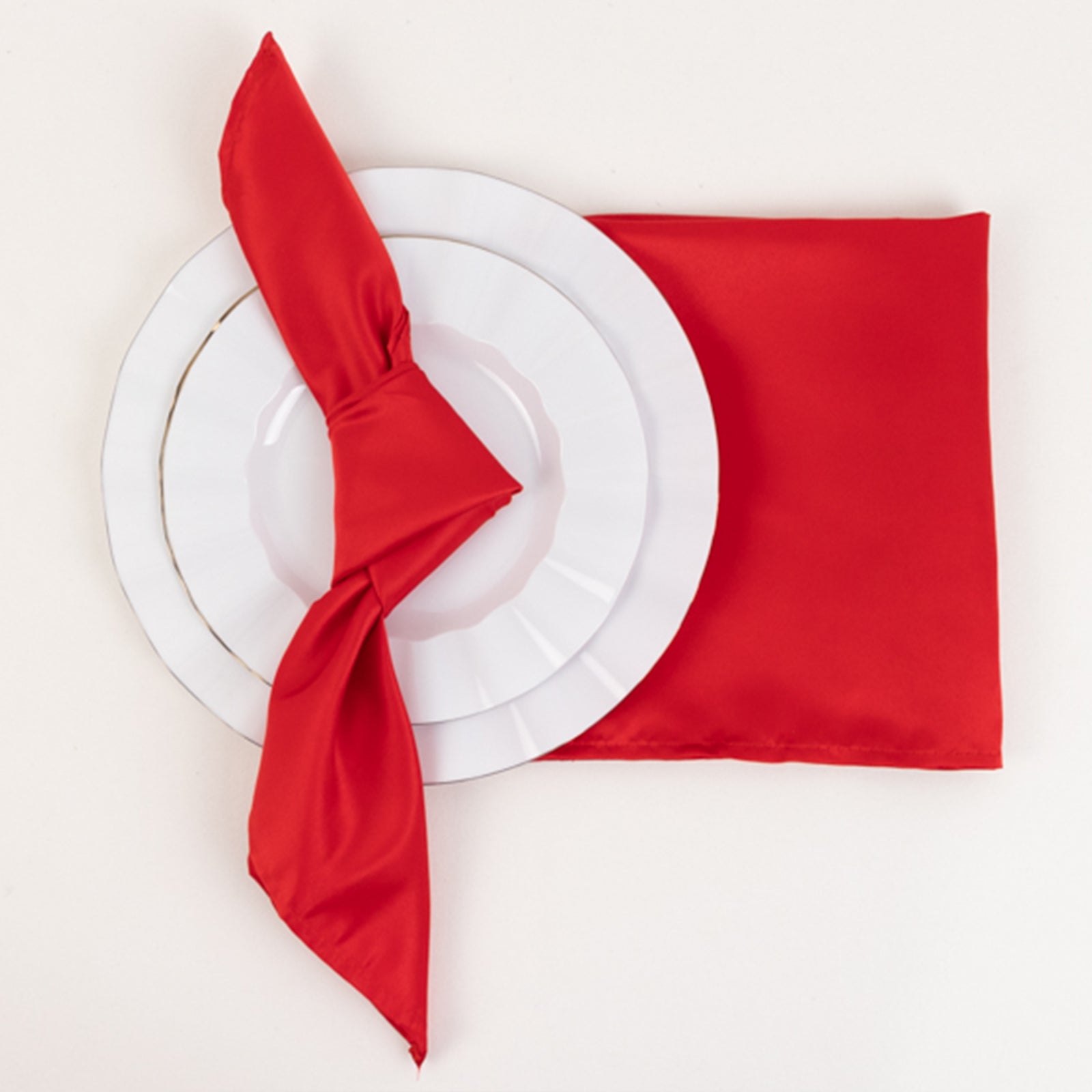 Hot Deal! 5-Pack Red Lamour Satin 20x20 Dinner Napkins with Soft Matte Finish