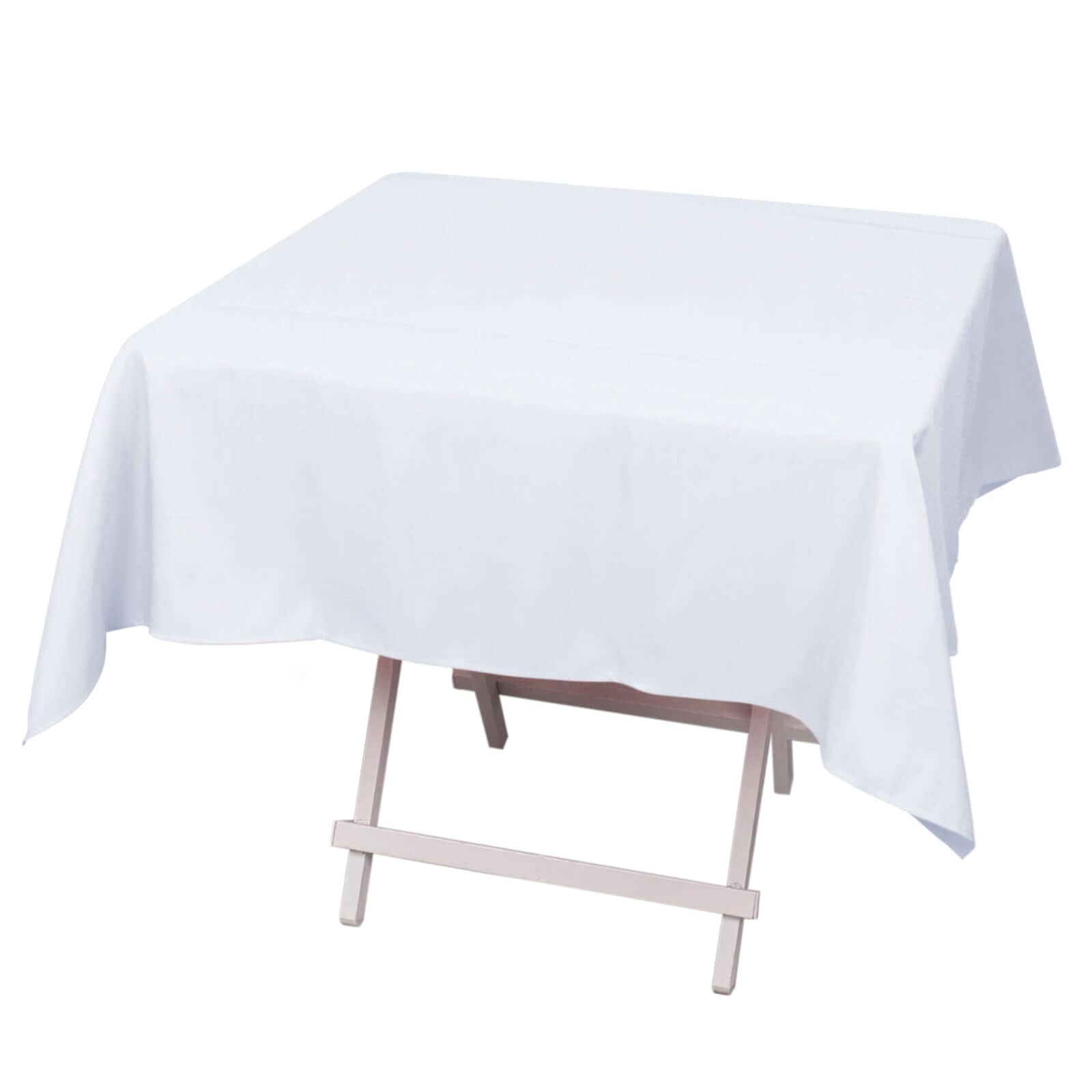 220GSM White Premium Polyester 54x54 Square Stain & Wrinkle-Resistant Tablecloth for Weddings