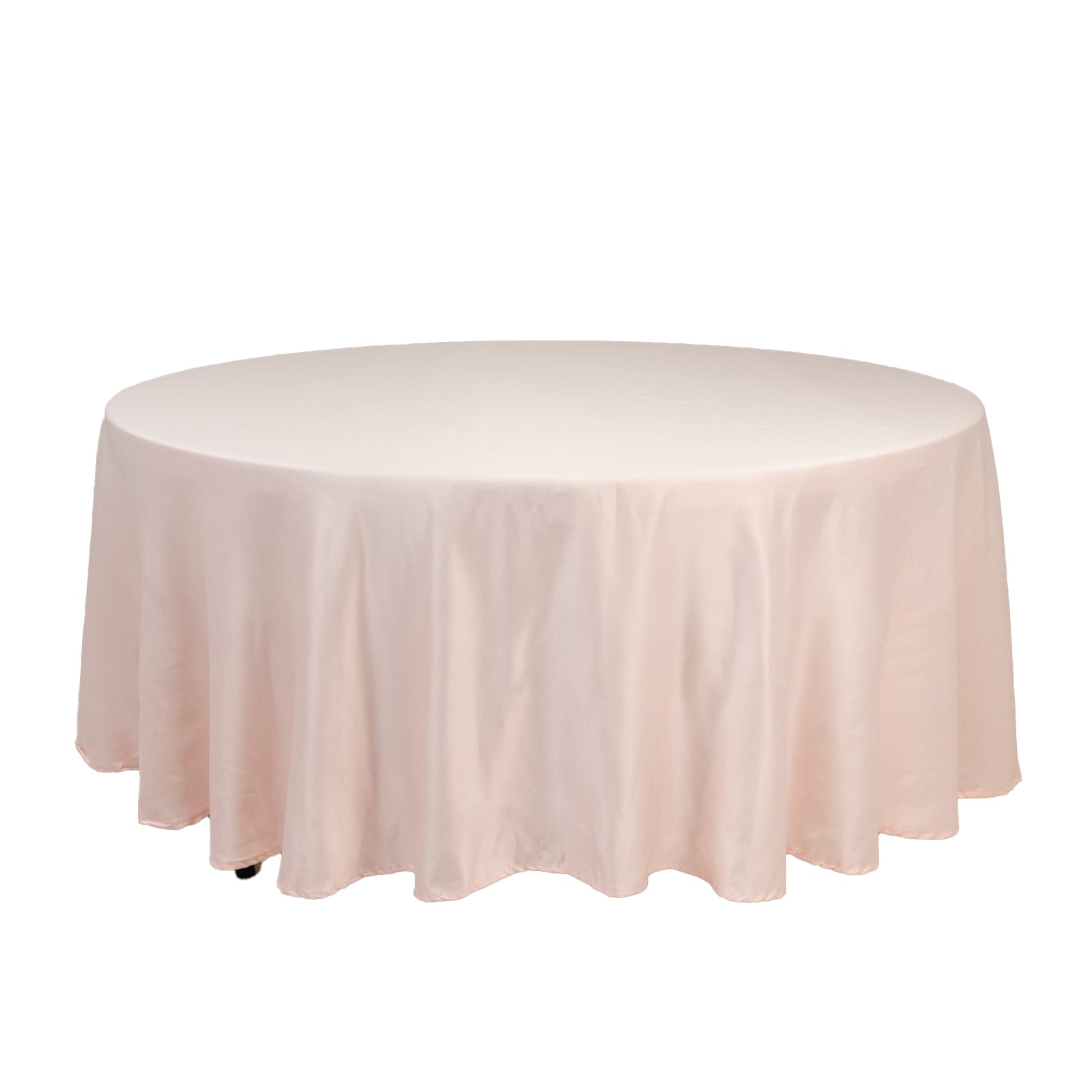 Durable Silk-Like Blush Lamour Satin 108-Inch Round Tablecloth