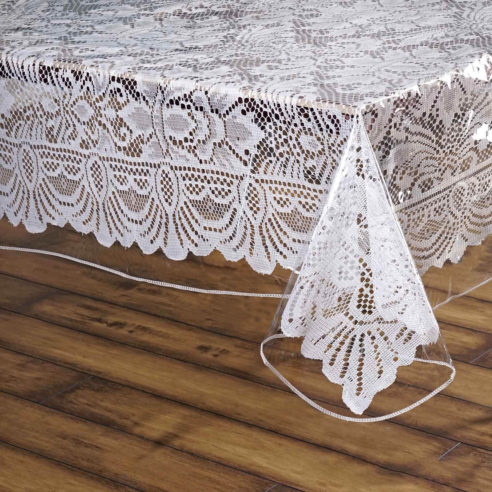 Eco-Friendly Heavy-Duty Clear Vinyl Rectangle Tablecloth 60x108, 10 Mil Thick - Great Value!