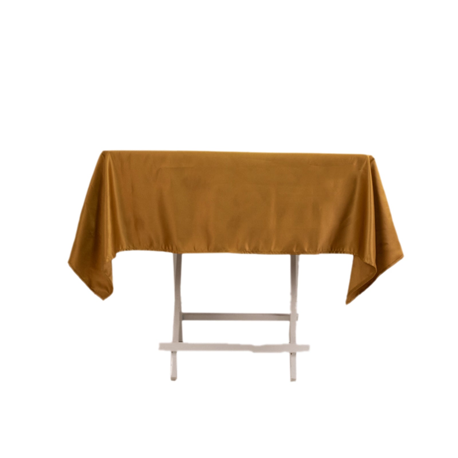Gold 54x54 Square Lamour Satin Tablecloth - Durable Silk-Like Cover for Events