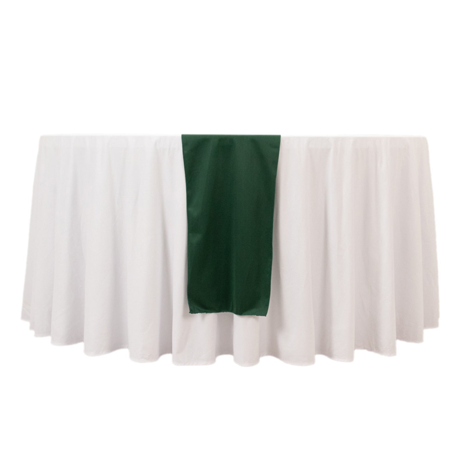 Exclusive Wrinkle-Free Hunter Emerald Green Scuba Polyester 12x108 Table Runner