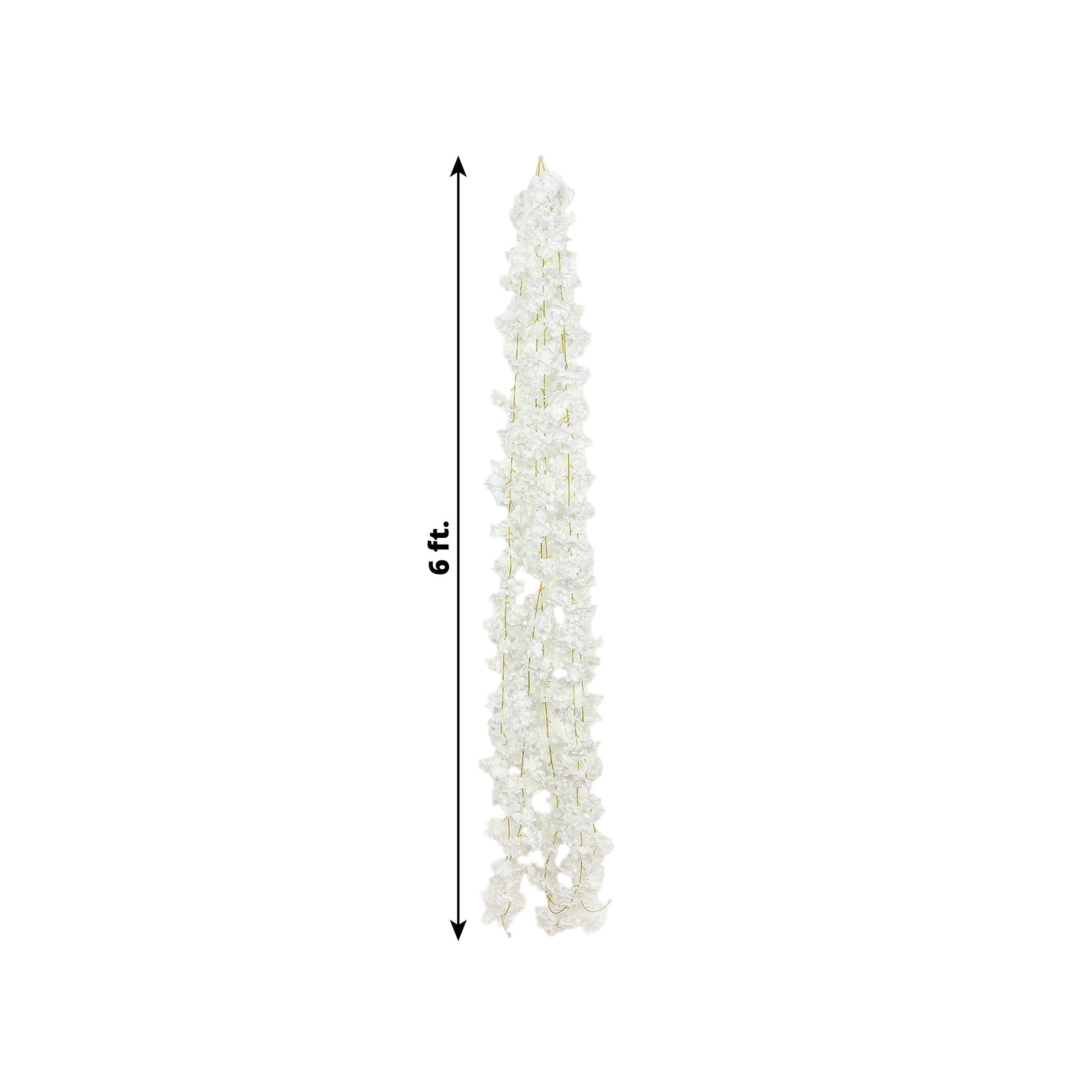 Hot Deal! 5-Piece Set of 6ft White Artificial Cherry Blossom Silk Floral Hanging Vines