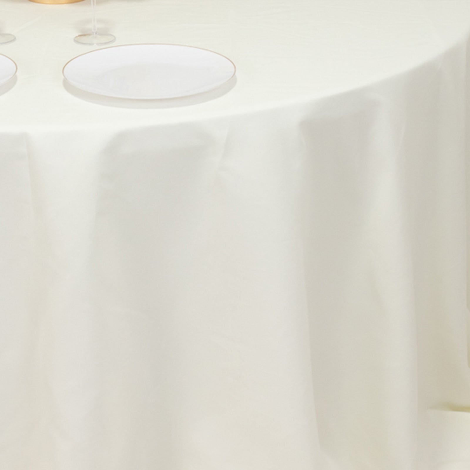 Hot Sale! Seamless Wrinkle - Free 132' Ivory Cotton Blend Round Tablecloth for Various Occasions