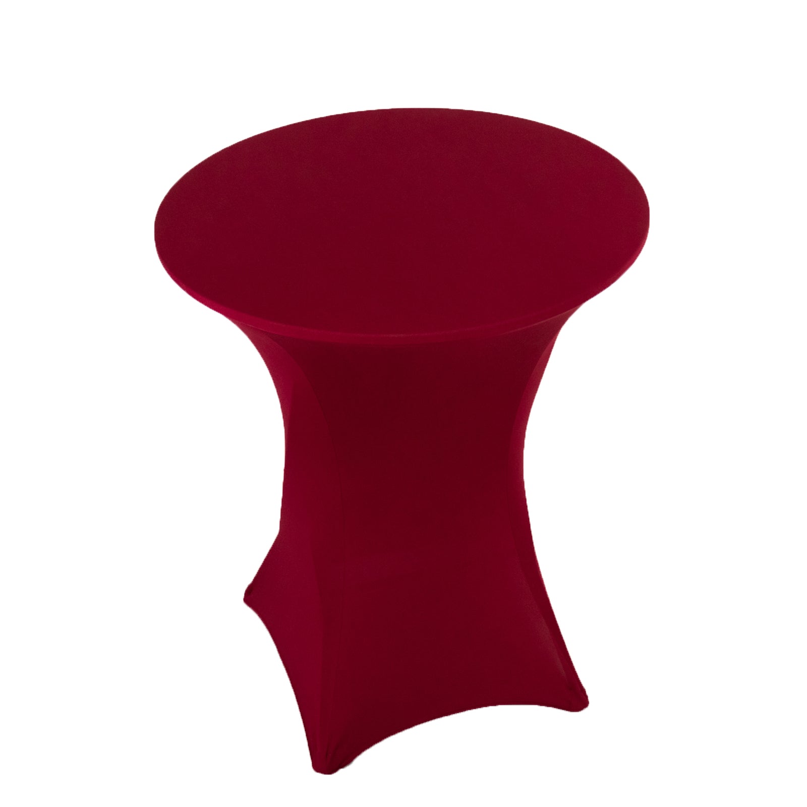 Burgundy Spandex Stretch Fitted Cocktail Table Cover - Easy to Maintain, 33 - 36 Round