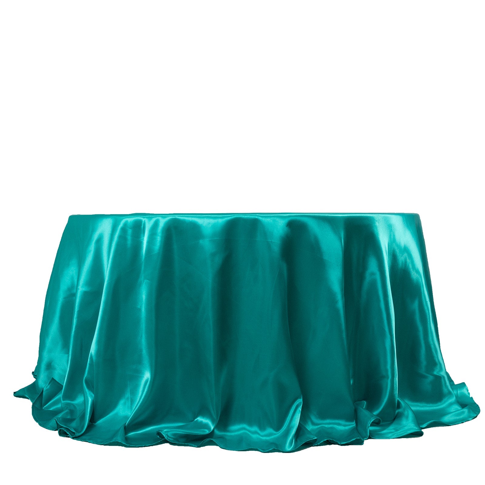 Hot! Turquoise Satin 132' Round Seamless Tablecloth