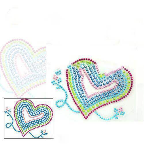 600 Pcs Apple Green Heart Diamond Rhinestone Stickers for DIY Crafts - Great Deal