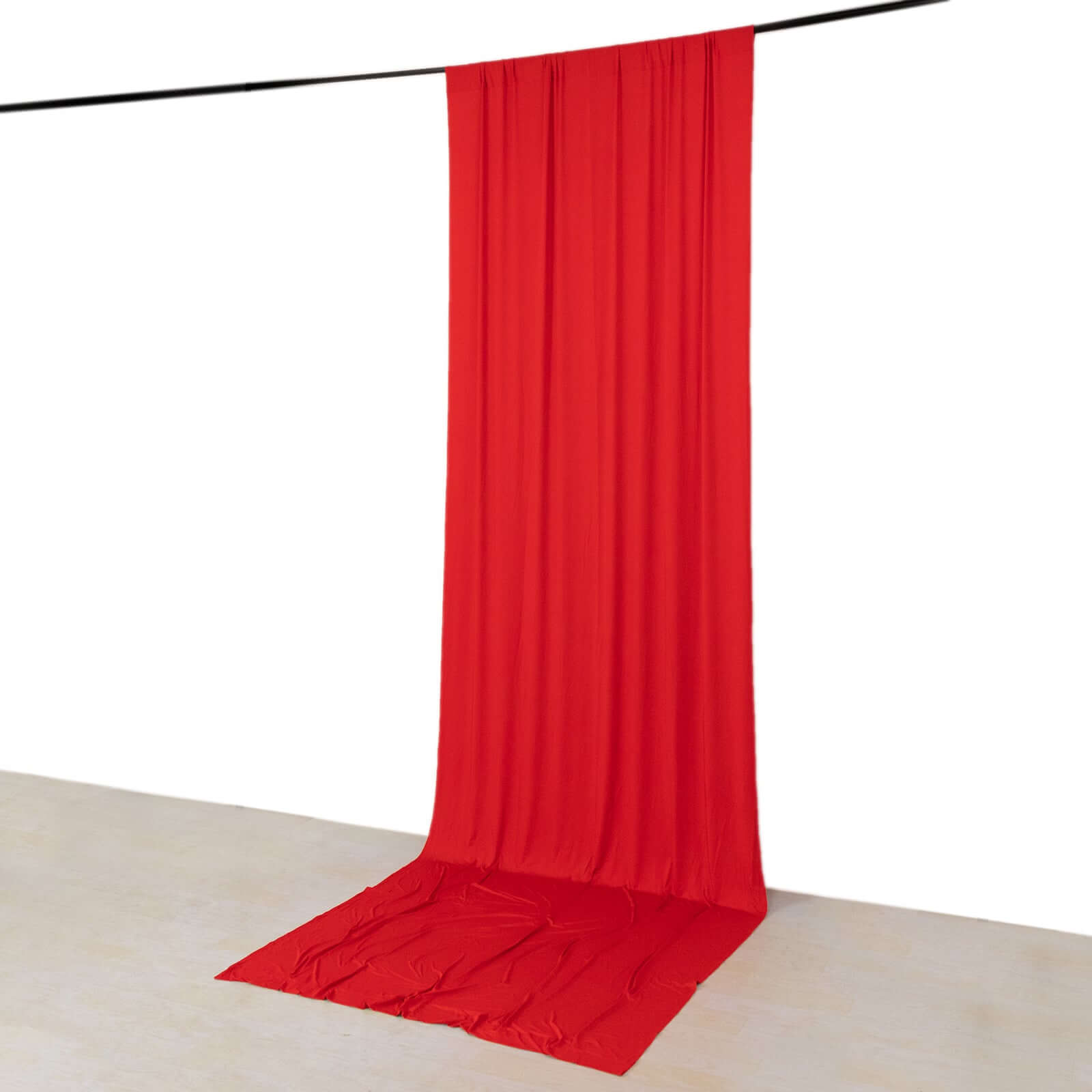 Hot Deal! Red 4-Way Stretch Wrinkle-Free Spandex Event Backdrop Curtain - 5ftx14ft