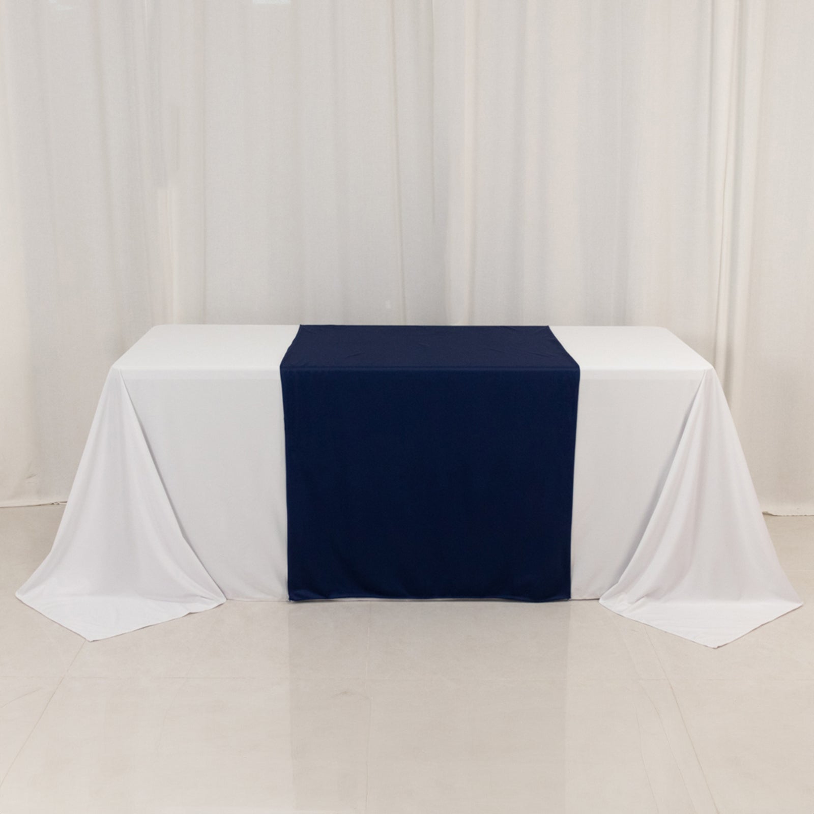 Navy Blue Extra Wide Premium Polyester 36x72 Table Runner - Ideal for Sublimation Printing
