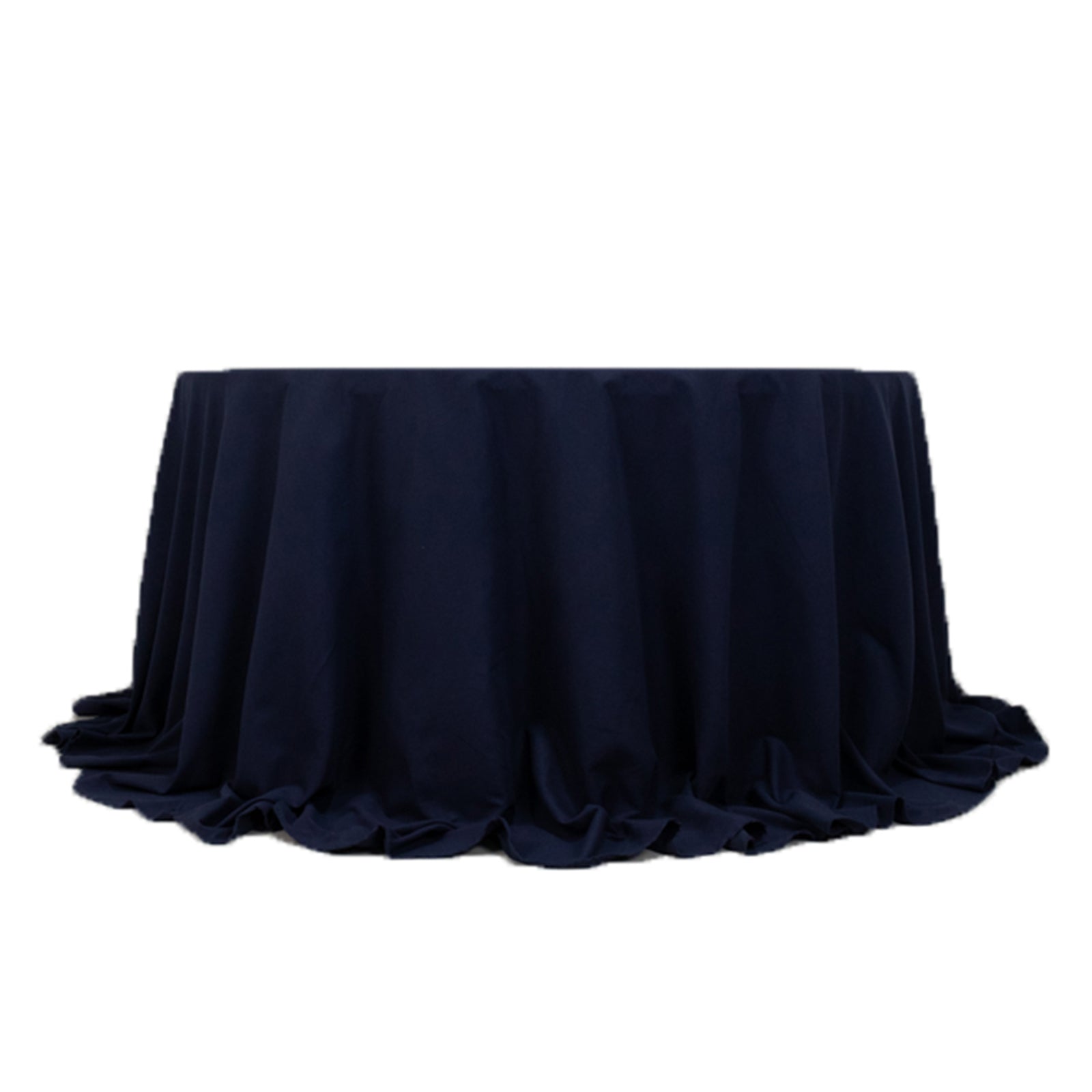 Navy Blue 132" Seamless Wrinkle - Resistant Cotton Blend Round Tablecloth - Ideal for Events