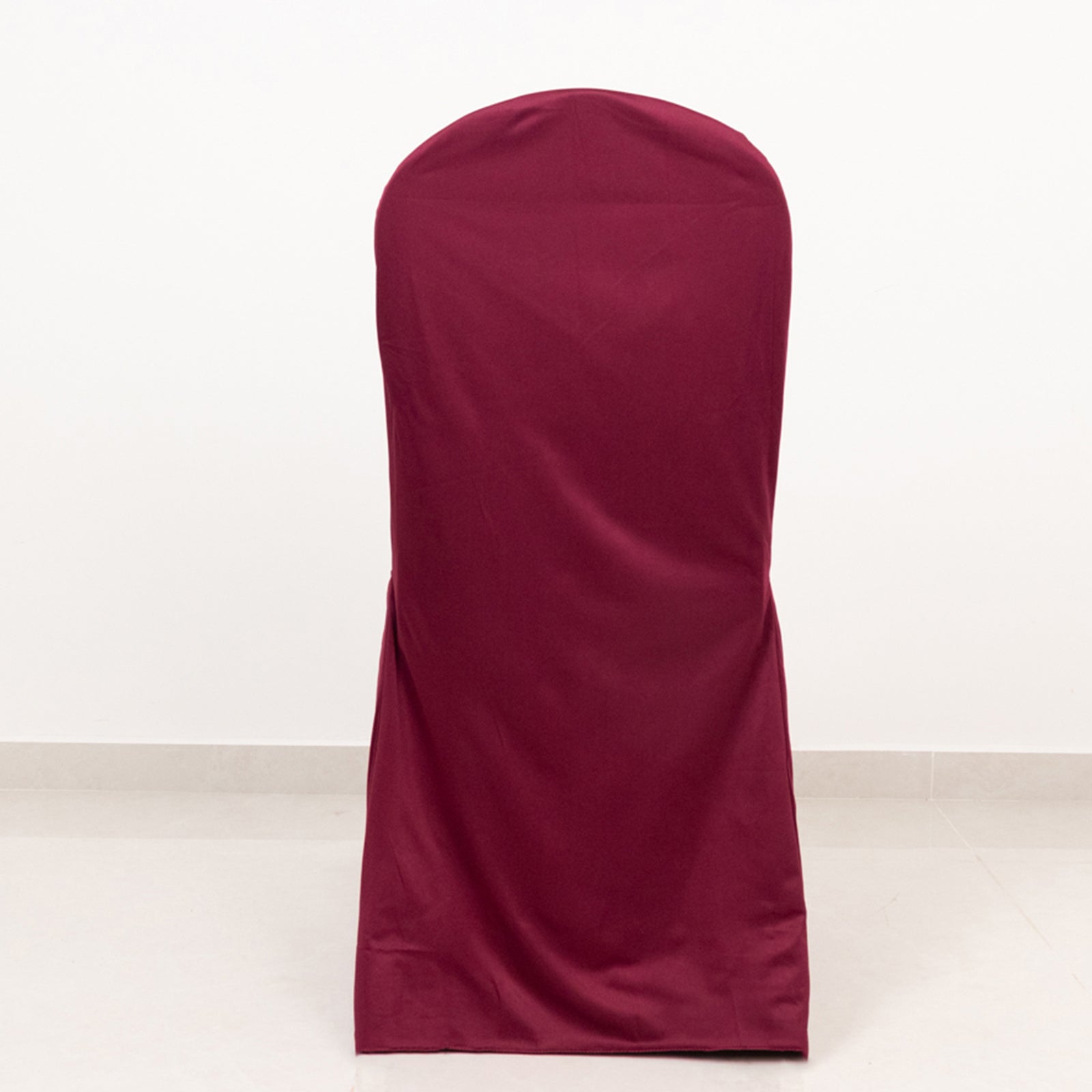 Hot! Burgundy Scuba Stretch Slim - Fit Chair Cover for Banquets, Wrinkle - Free & Durable