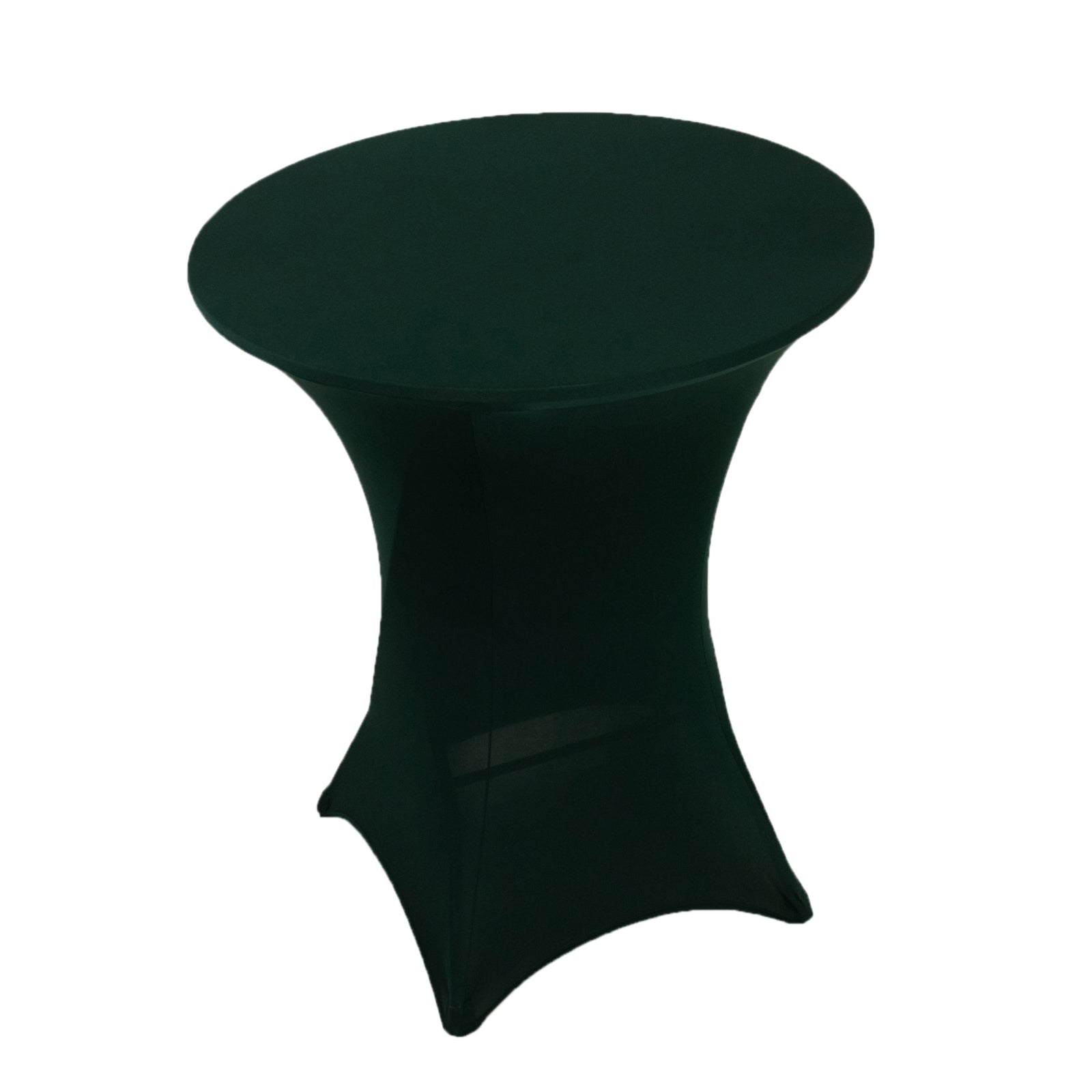 Hunter Emerald Green Spandex Stretch Cocktail Table Cover - Easy Maintenance, Fits 33'-36' Tables
