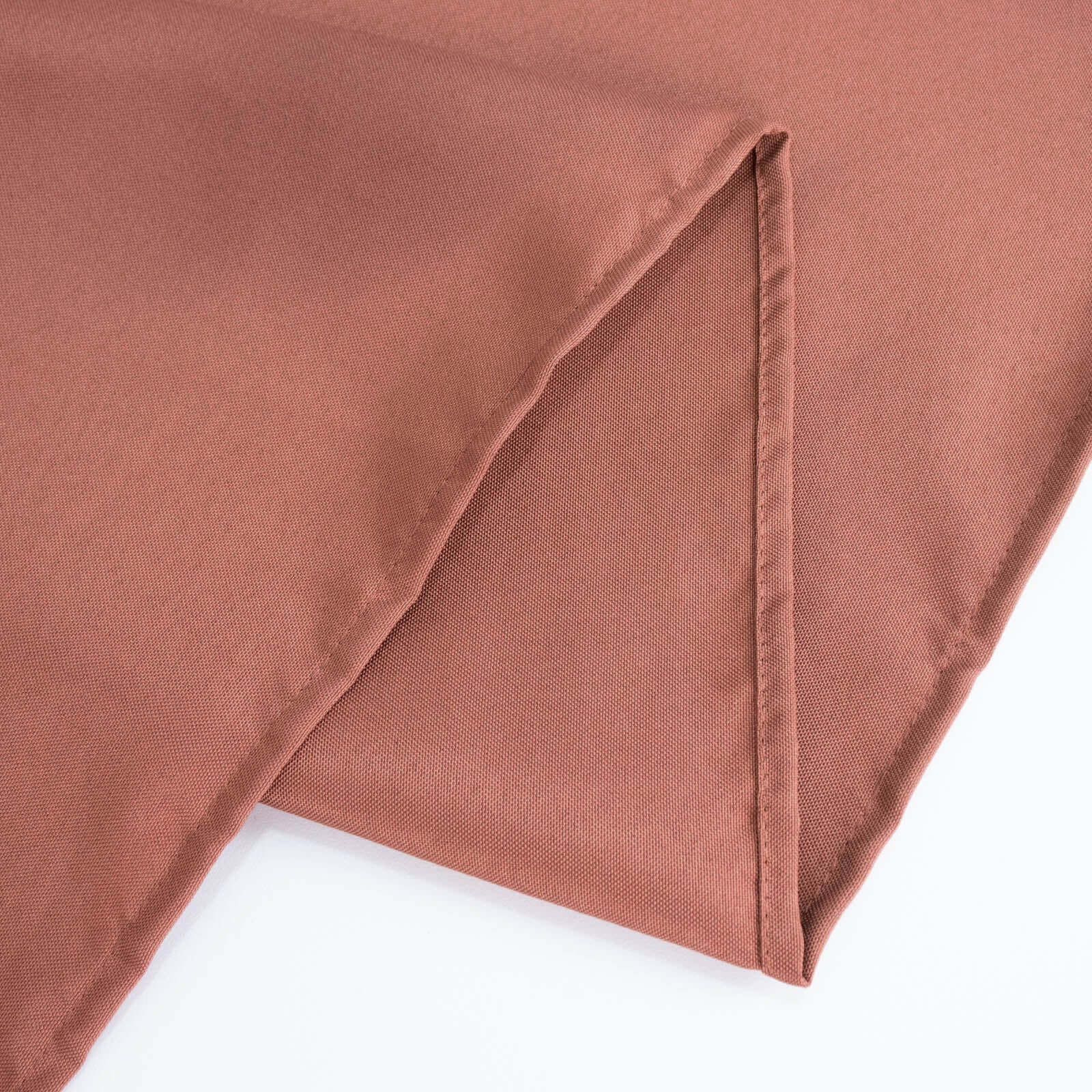 Exclusive 90' Terracotta Polyester Round Tablecloth - Stain & Wrinkle Resistant