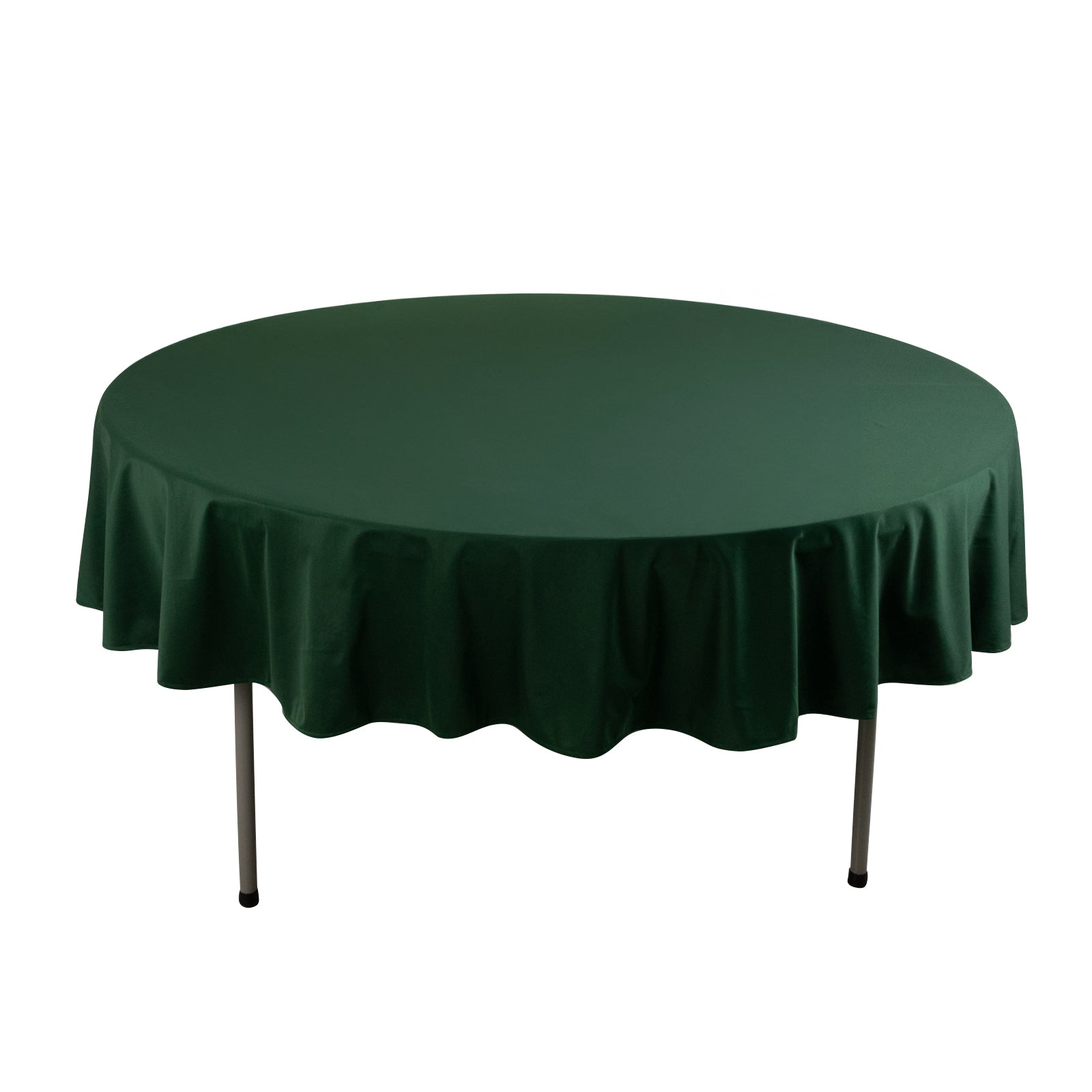 Premium Wrinkle-Free & Stain-Resistant 90' Round Scuba Tablecloth in Hunter Emerald Green