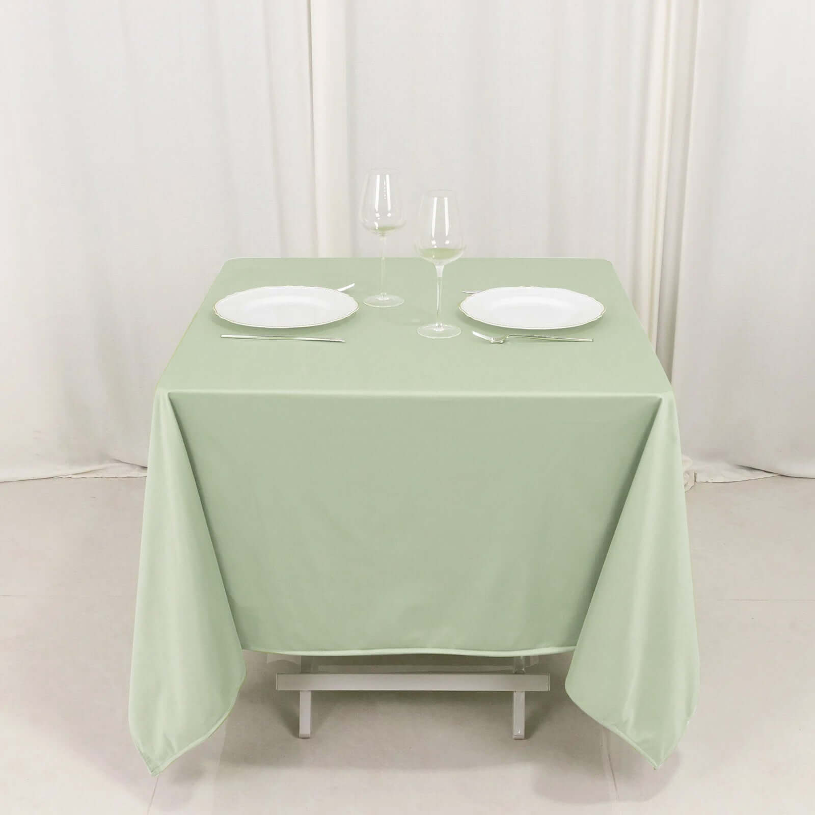 Sage Green 70x70 Premium Scuba Tablecloth - Wrinkle & Stain Resistant