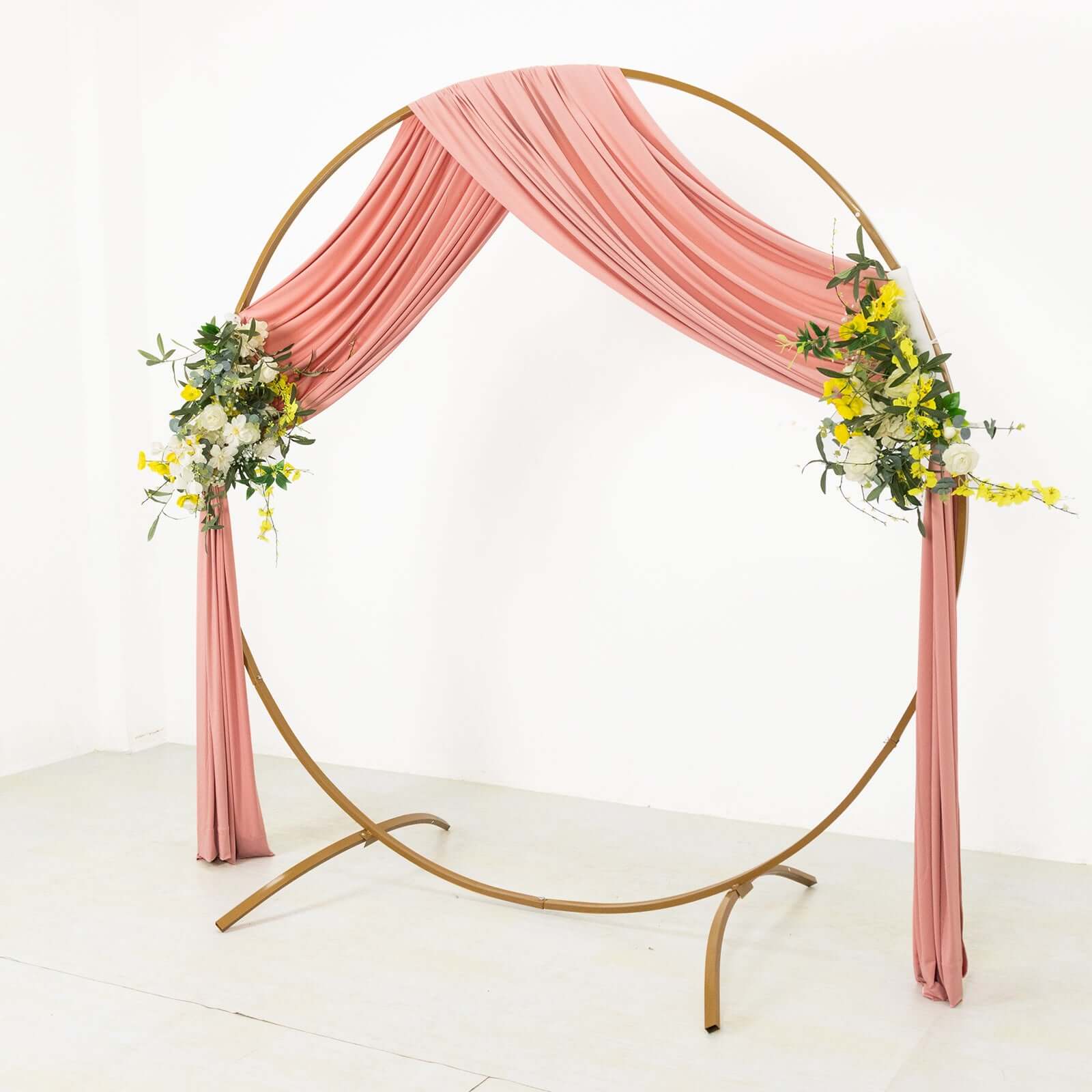 Hot Deal! Dusty Rose 5ftx18ft Wrinkle-Free 4-Way Stretch Spandex Event Backdrop Curtain with Rod Pockets