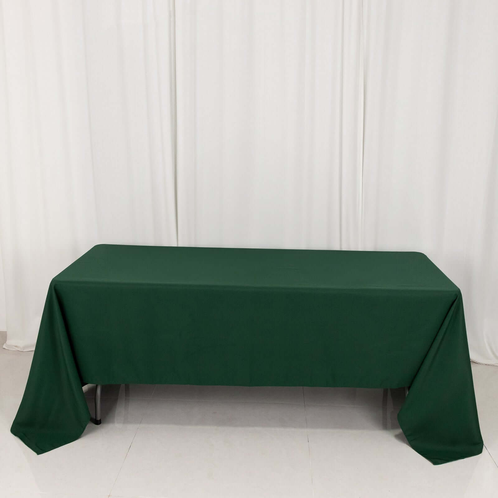 Hot Deal! Stain-Resistant 220GSM Hunter Emerald Green Polyester 60x126 Rectangle Tablecloth