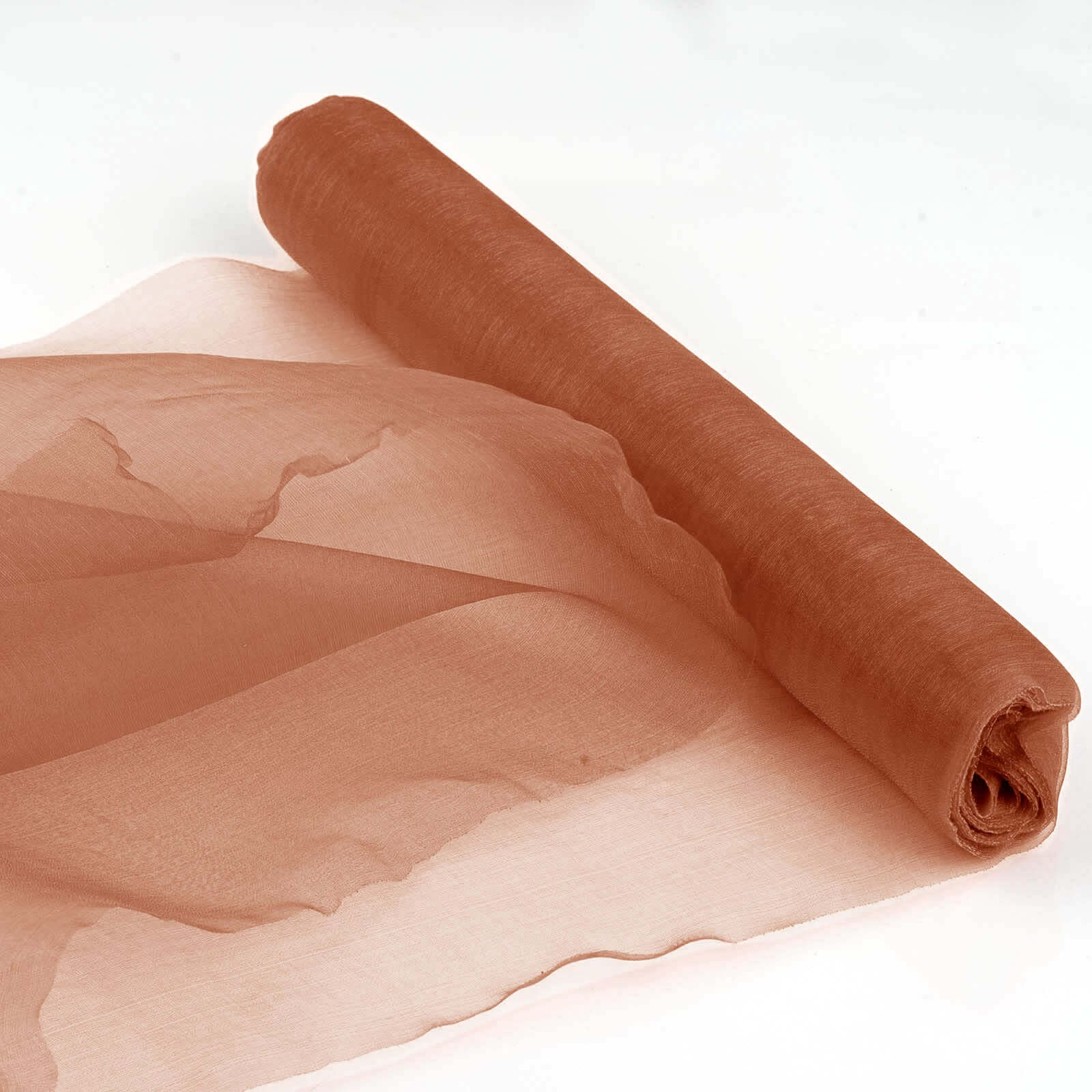 12-Foot Wide, 10-Yard Long Terracotta (Rust) Sheer Chiffon Fabric for DIY Drapery