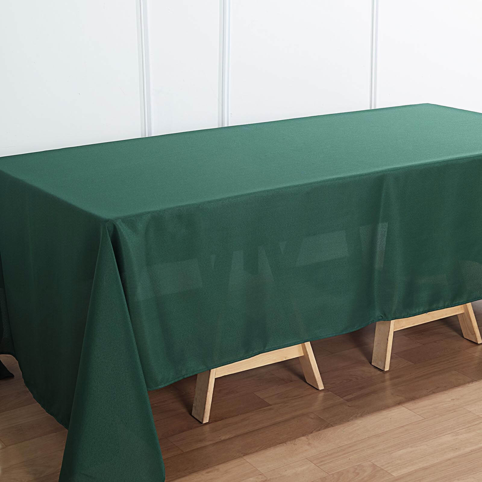 Hot Sale! Durable and Stylish 72x120 Polyester Rectangle Tablecloth in Hunter Emerald Green