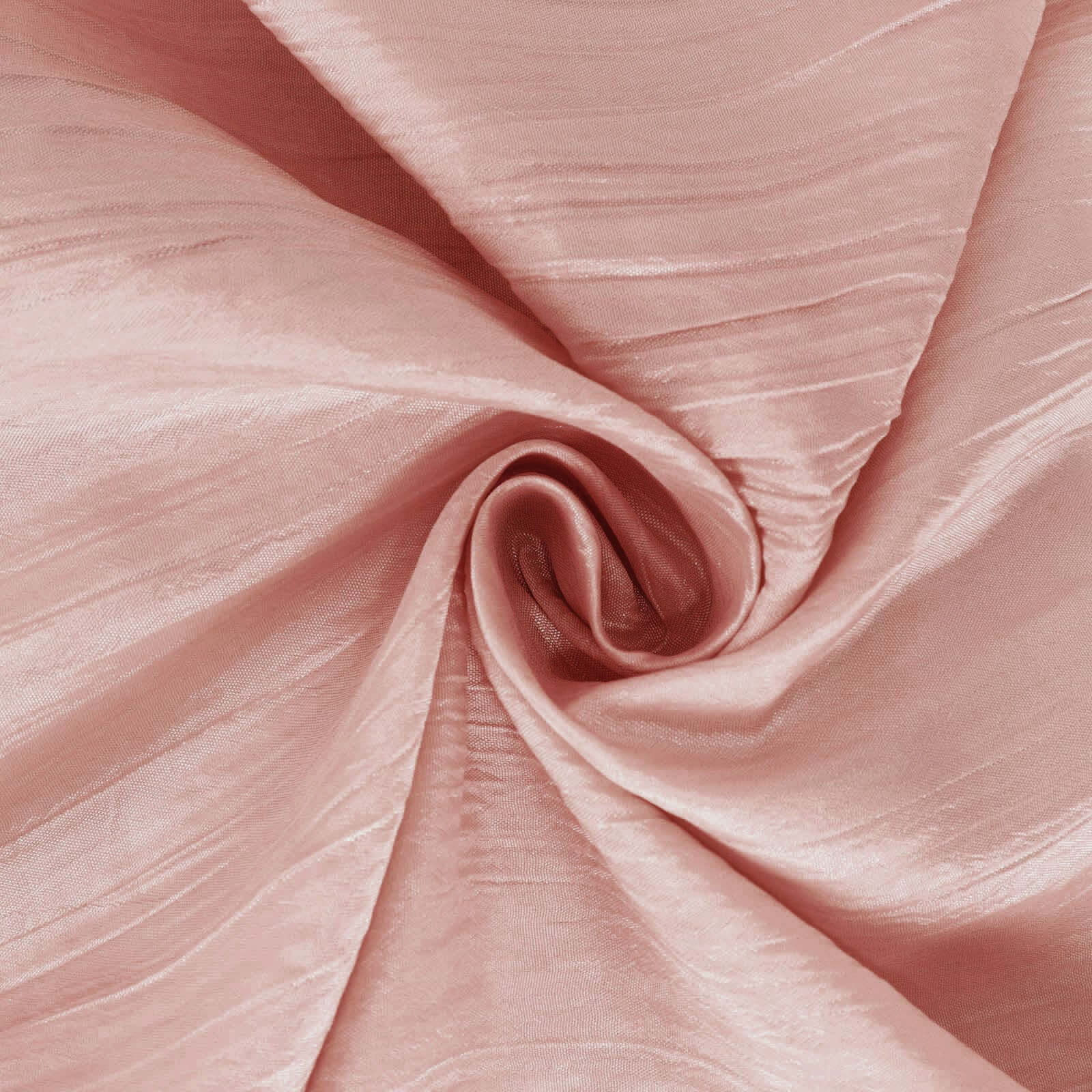 Hot Sale! Seamless Accordion Crinkle Dusty Rose Taffeta 132 Round Tablecloth for Events