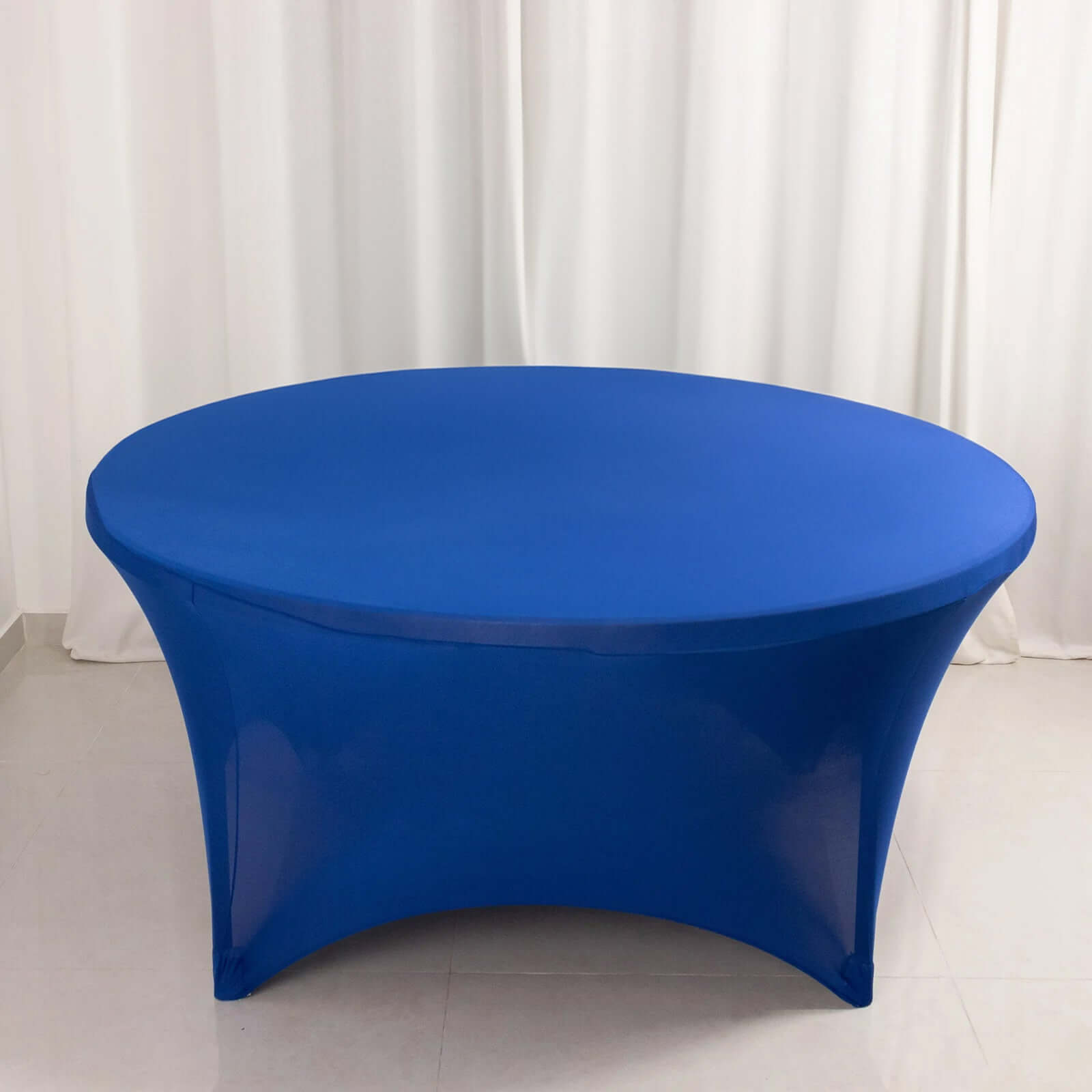 Royal Blue Stretch Spandex 5ft Round Tablecloth - Durable and Form - Fitting for Weddings and Parties