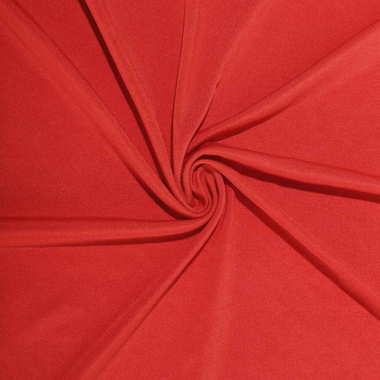 Hot Deal! Durable Red Spandex Stretch Table Cover for 8-Foot Rectangle Tables
