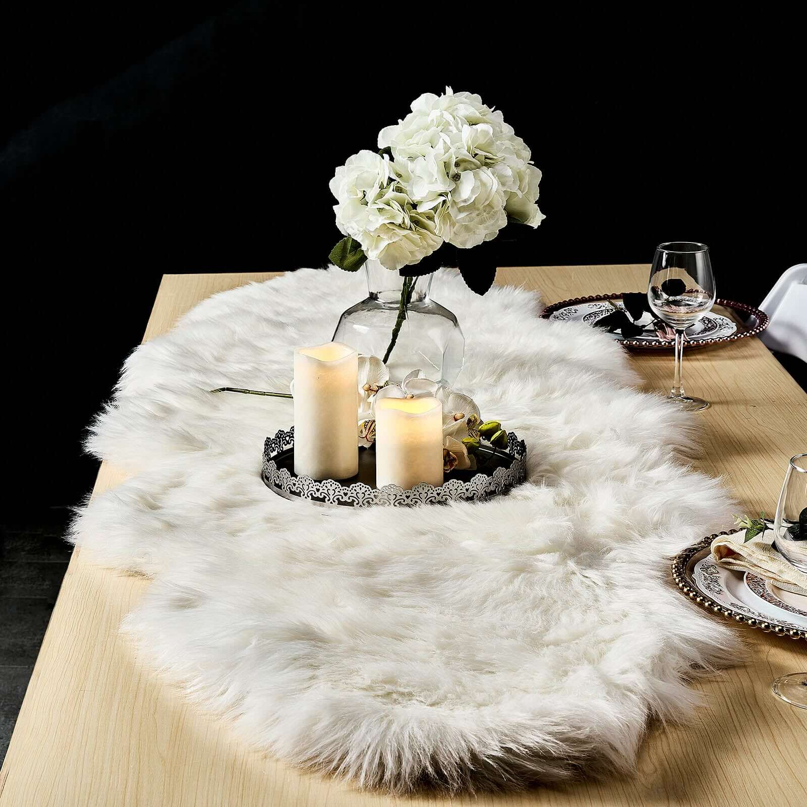 Get This Ultra Soft 6ft x 2ft White Faux Sheepskin Area Rug Runner