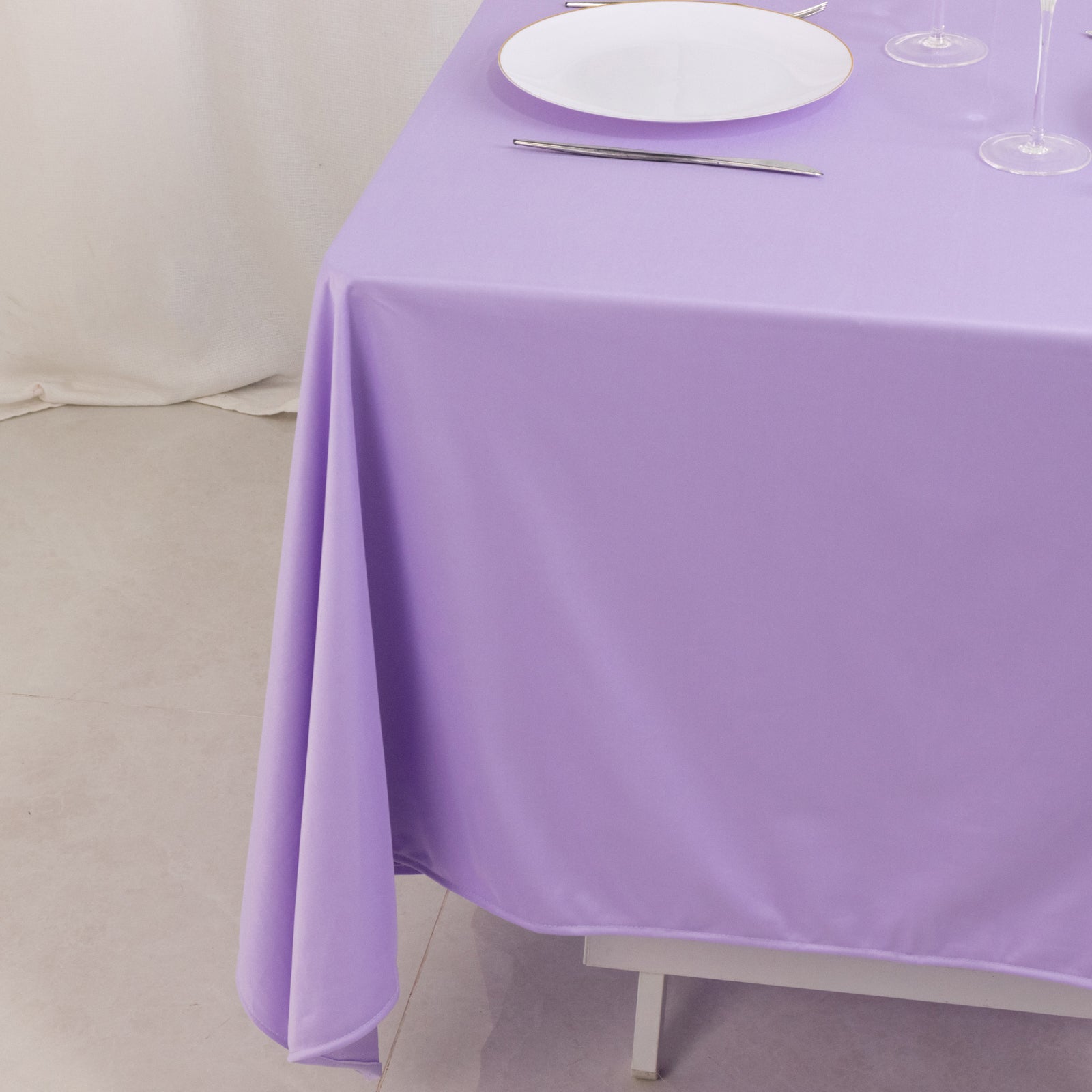 Premium Lavender 70x70 Wrinkle & Stain-Free Scuba Tablecloth - Ideal for Events