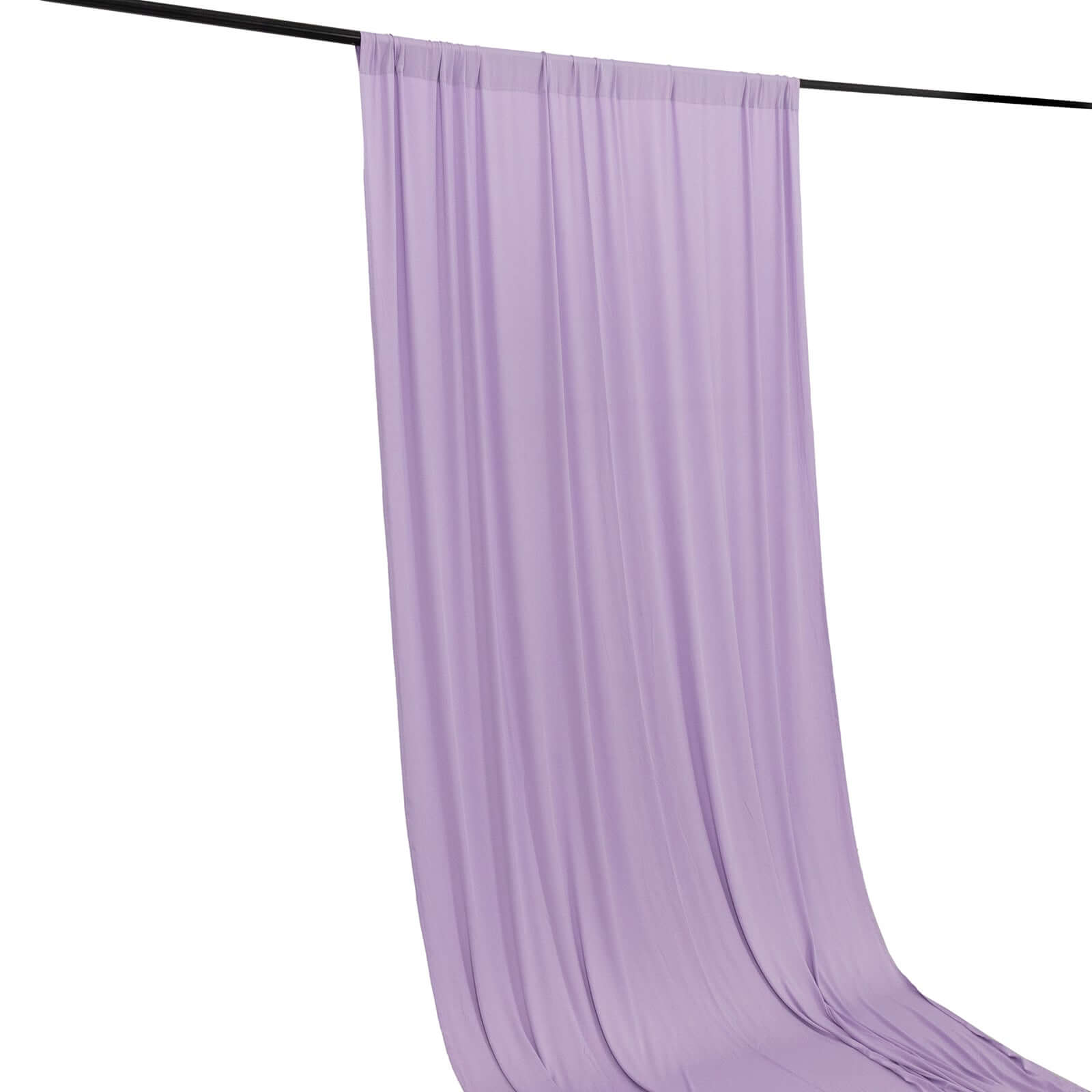 Wrinkle-Free Lavender Spandex 4-Way Stretch Event Curtain Drapes with Rod Pockets, 5ft x 14ft
