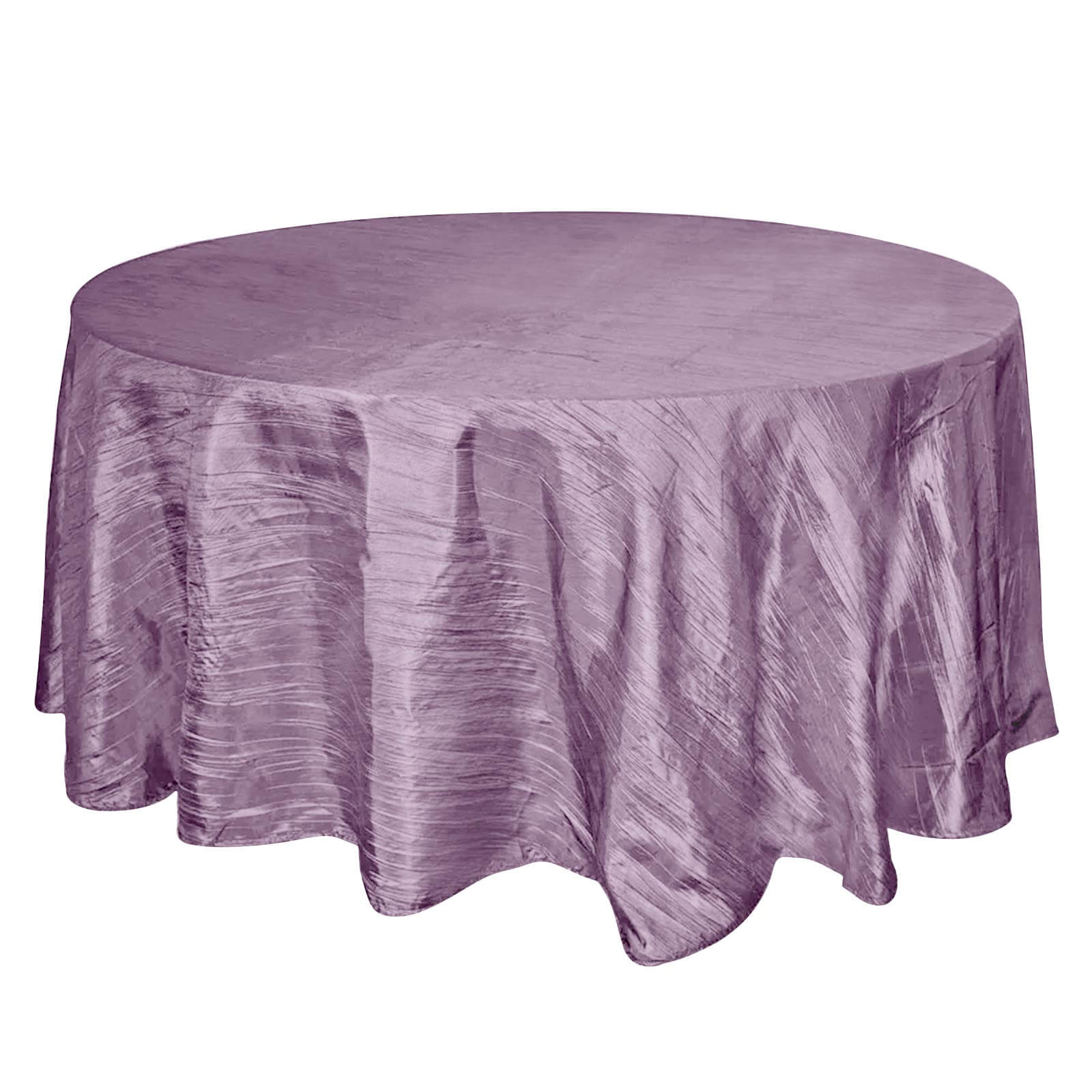 Seamless Violet Amethyst Crinkle Taffeta 120 Round Tablecloth - Perfect for Events