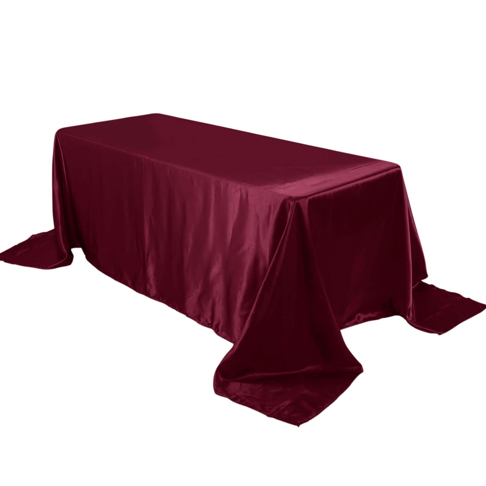 Exclusive Burgundy Satin 90x132 Seamless Rectangular Tablecloth