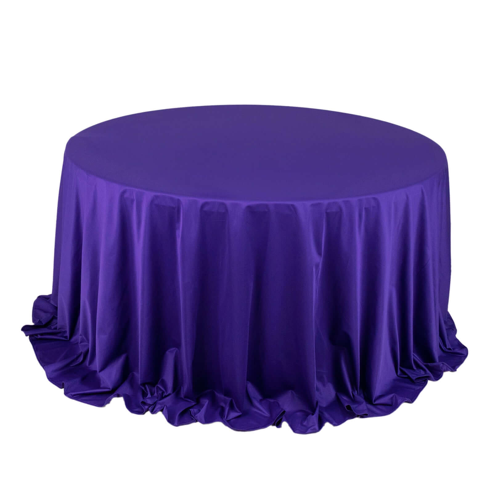 Premium Purple 132' Scuba Round Tablecloth - Wrinkle & Stain Resistant