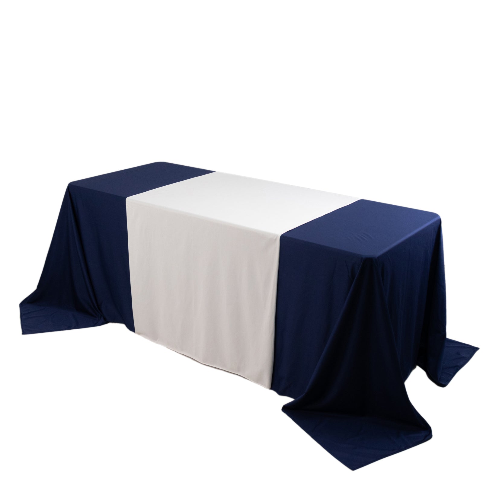 White 36x72 Wide Premium Polyester Table Runner - Ideal for Custom Event Branding