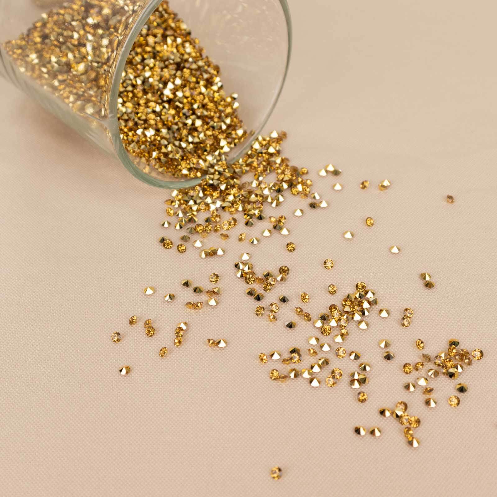 Hot Deal! 14400 Pcs 3mm Gold Faux Diamond Rhinestone Vase Fillers for Wedding Decor
