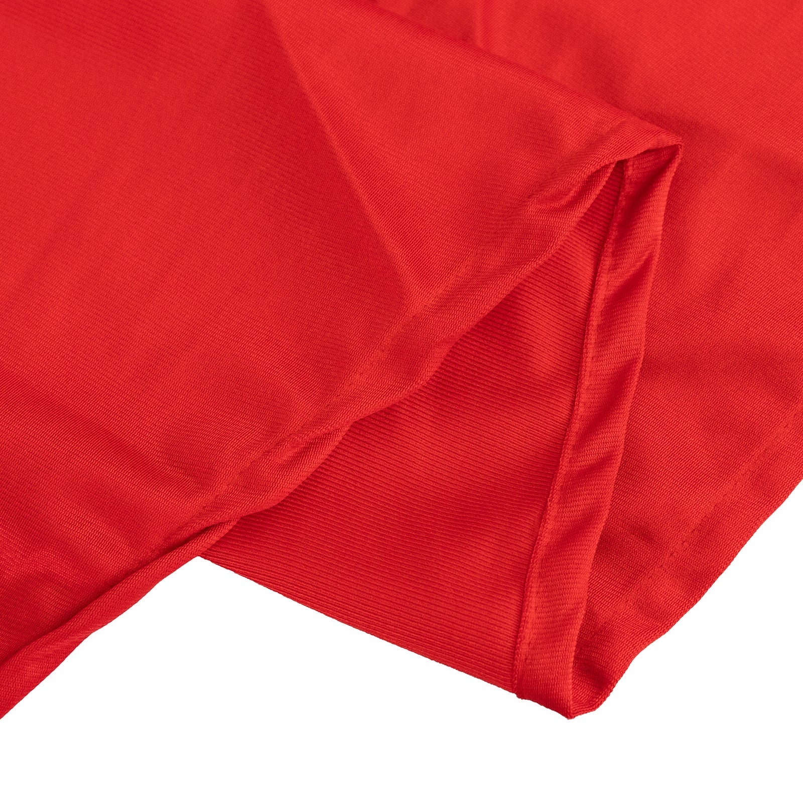Hot Deal! Premium Red 108' Scuba Round Tablecloth - Wrinkle & Stain Free