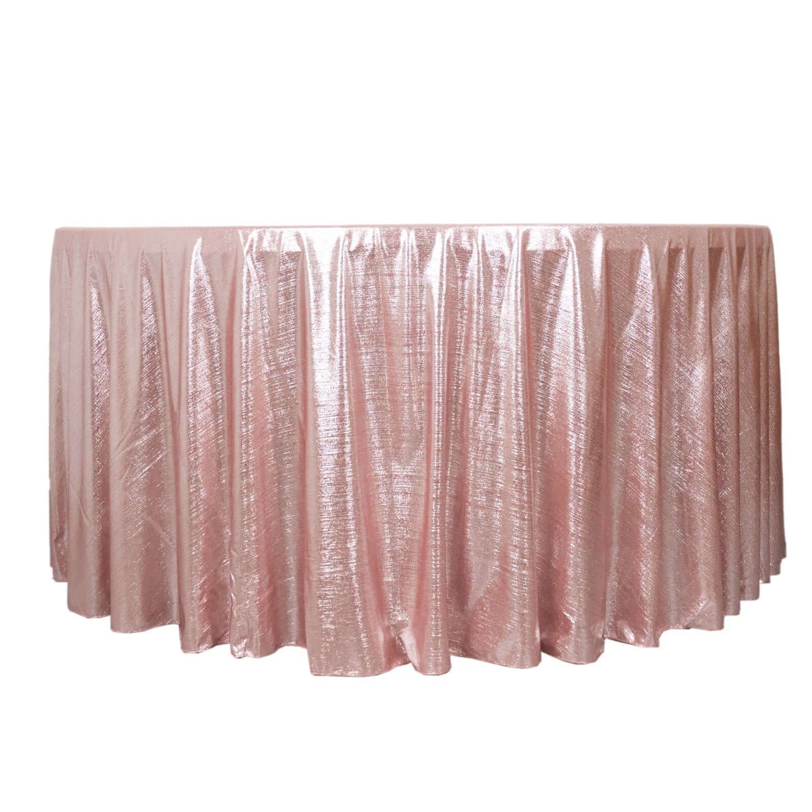 Sparkling Rose Gold Sequin Dots 120" Polyester Round Tablecloth - Wrinkle-Free & Reusable