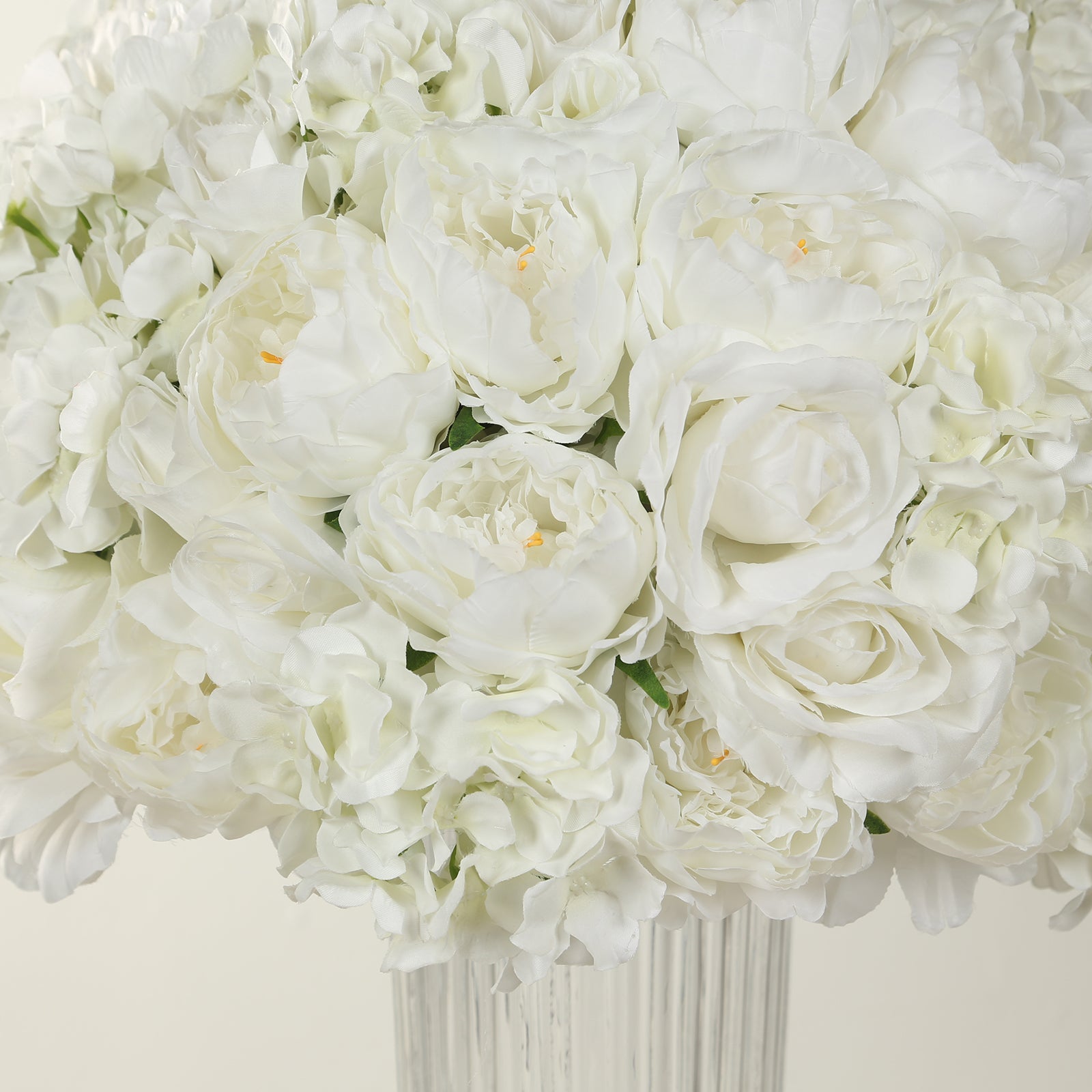 Huge Sale! Large Ivory Artificial Rose Flower Balls for Wedding Centerpieces, Pre - Arranged Silk Rose Bouquet Table Decor