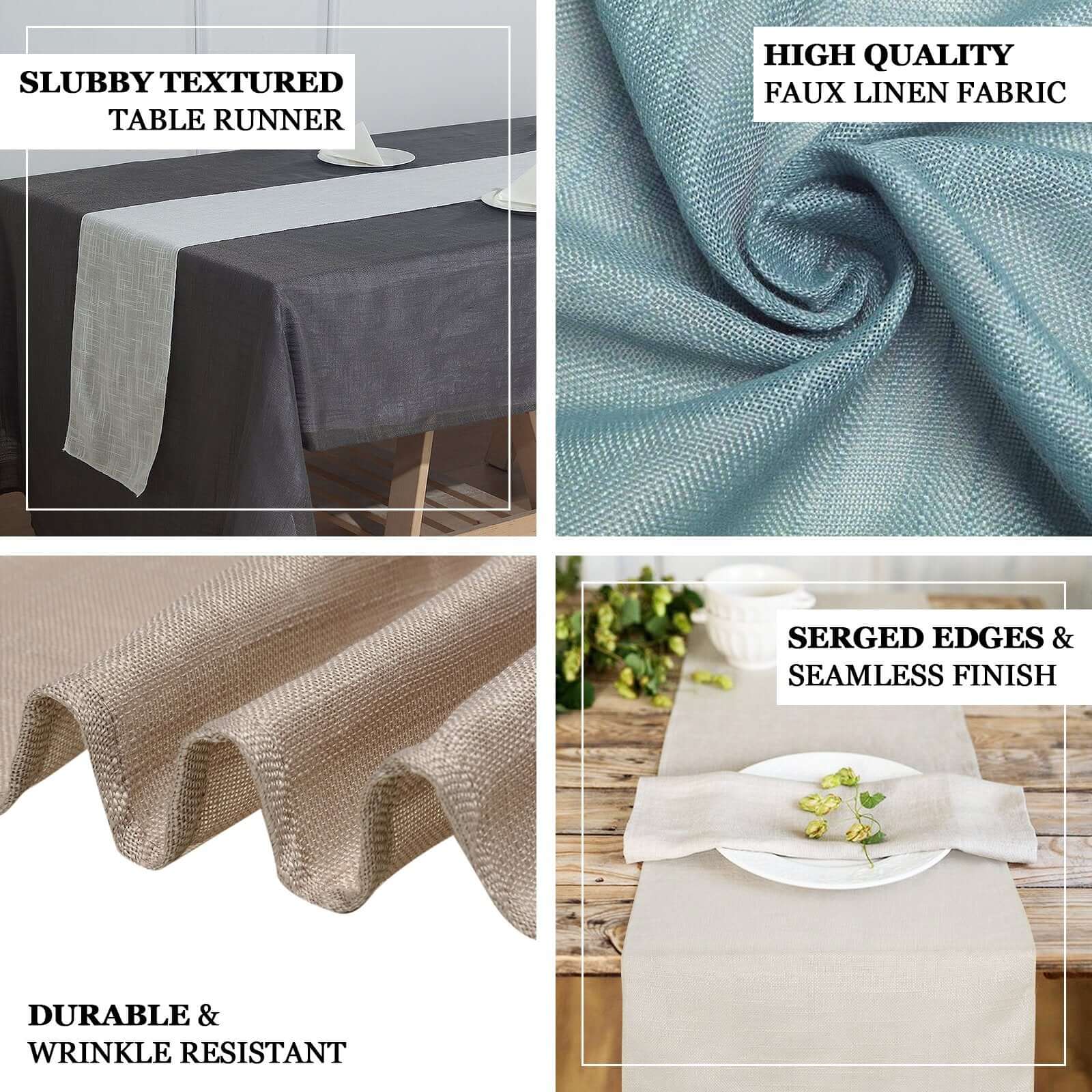 Turquoise 14x108 Burlap Jute Table Runner - Rustic Boho Style Tabletop Linen Decor