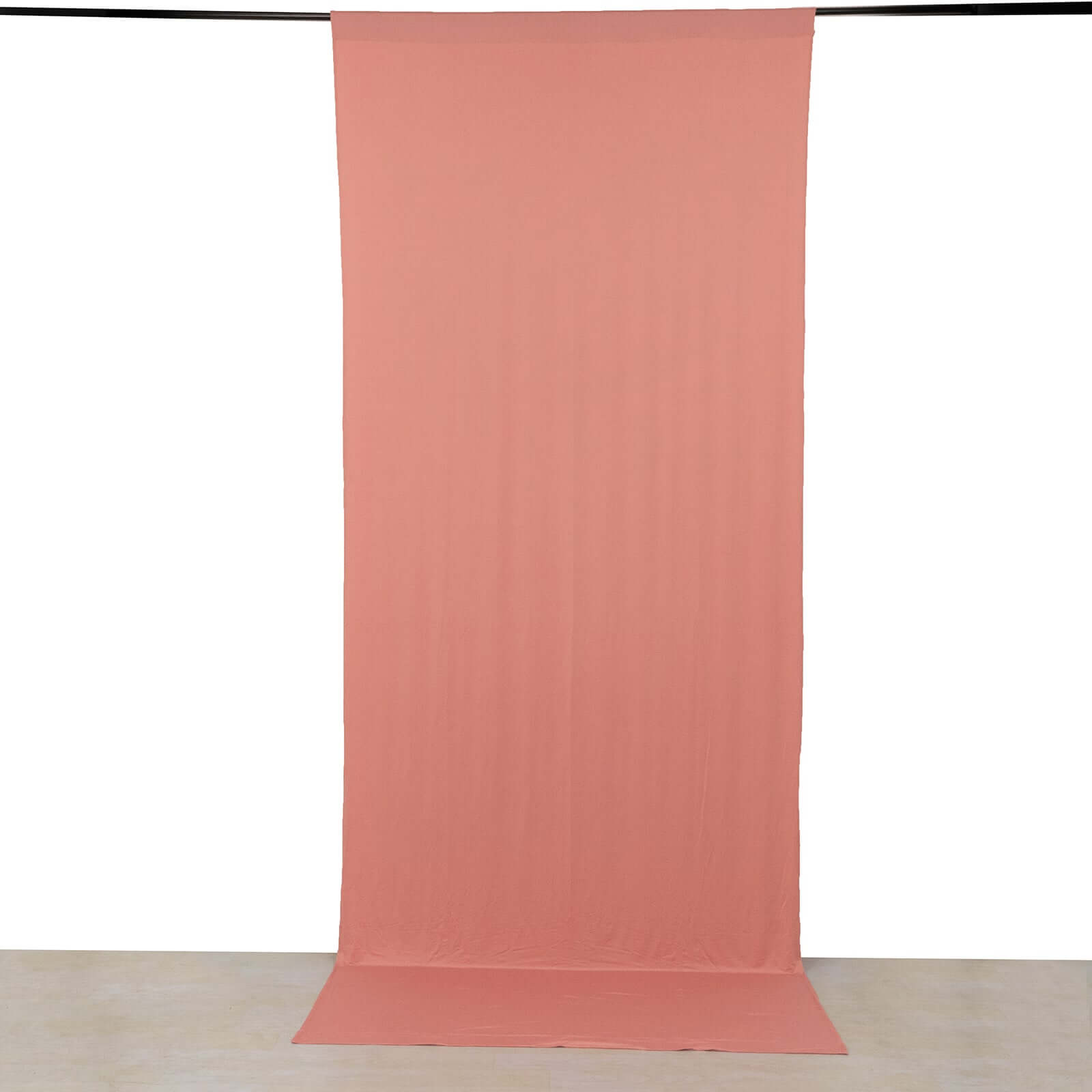 Wrinkle-Free Dusty Rose 4-Way Stretch Spandex Event Curtain, 5ft x 12ft with Rod Pockets