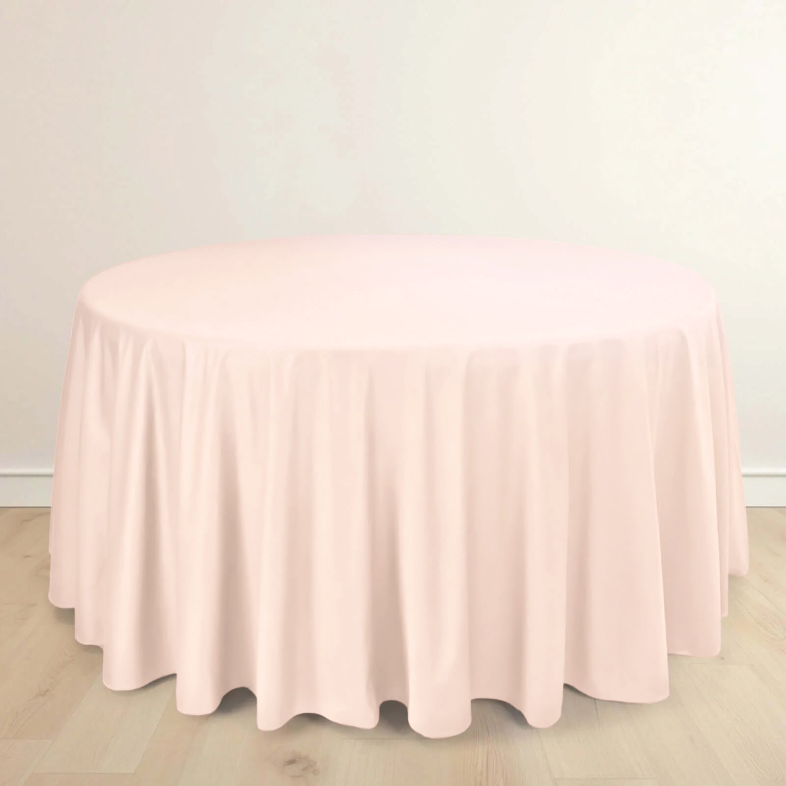 Blush Premium Scuba 120' Round Wrinkle & Stain-Free Tablecloth