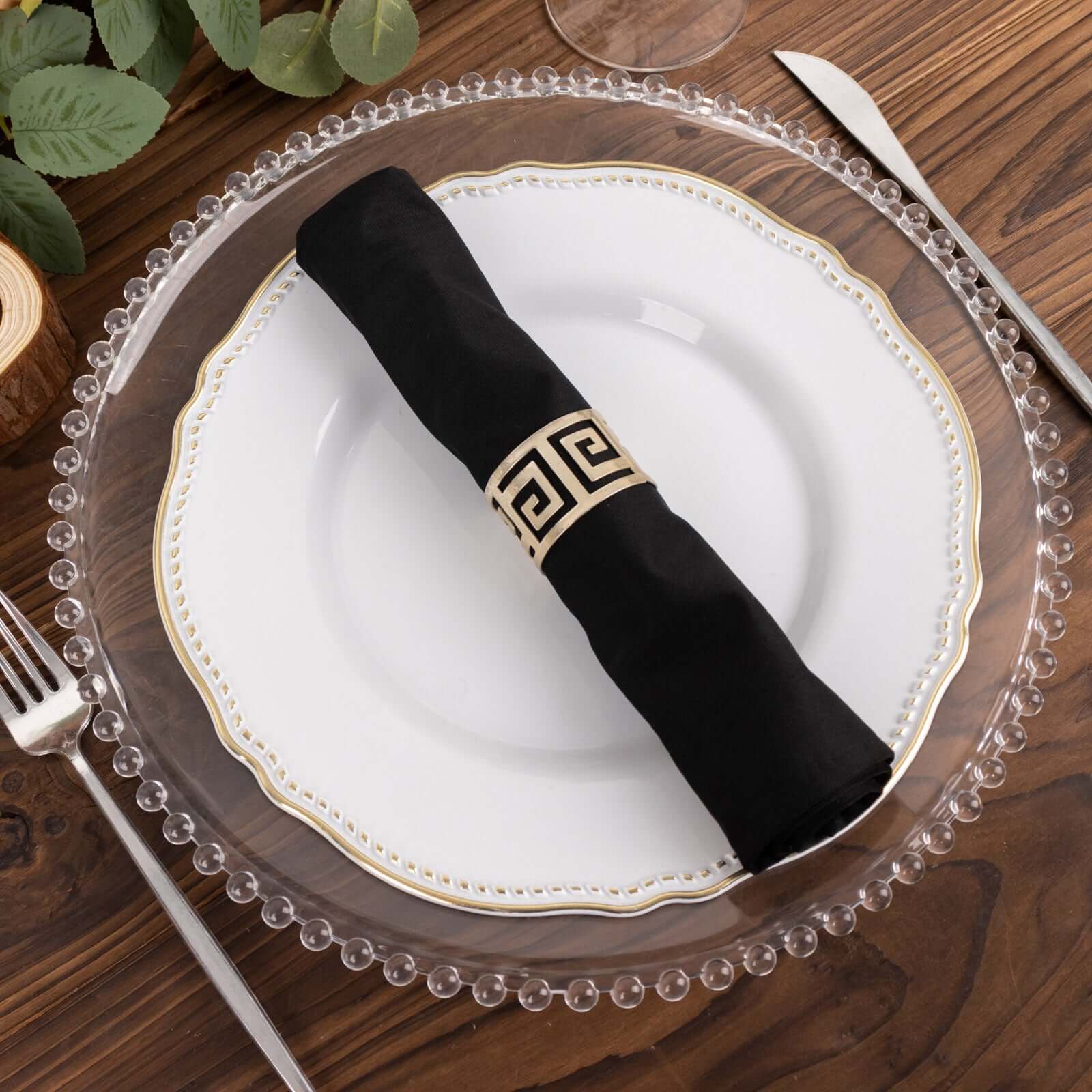 5-Pack Premium Black 20x20 Scuba Dinner Napkins - Durable, Reusable & Stain-Free