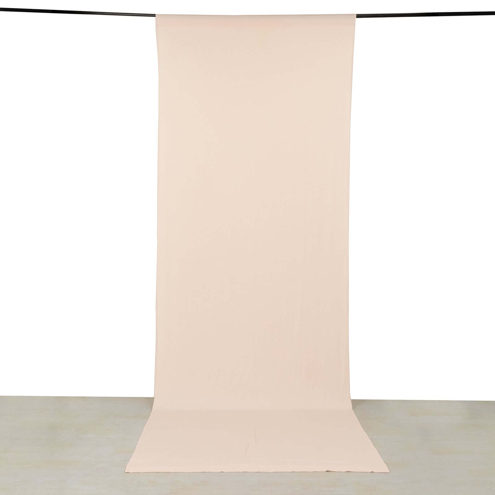 Hot Deal! Blush Spandex 4-Way Stretch Wrinkle-Free Event Backdrop Curtain, 5ft x 14ft with Rod Pockets